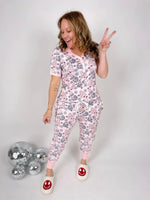 Pajama Set - Short Sleeve - Disco Snowman {S-3X} - KaraMarie