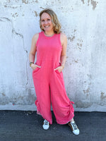 Stylish Ruched Detail Jumpsuit in Pink {S-3X} - KaraMarie