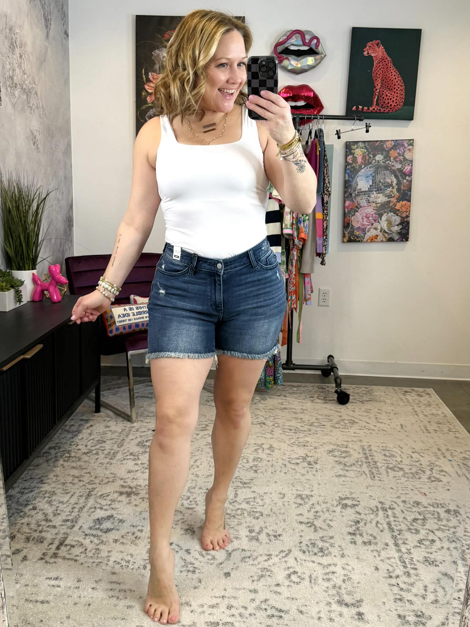 Judy Blue Frayline V-Waist Shorts {S-3X} - KaraMarie