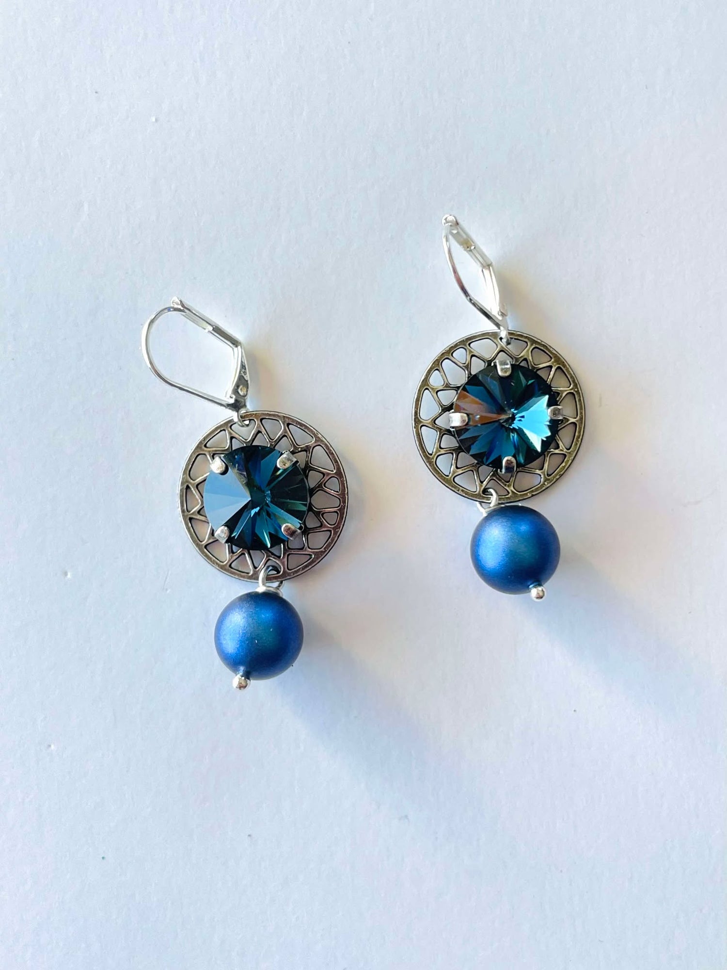 Blue Abyss Dreamcatcher Earrings