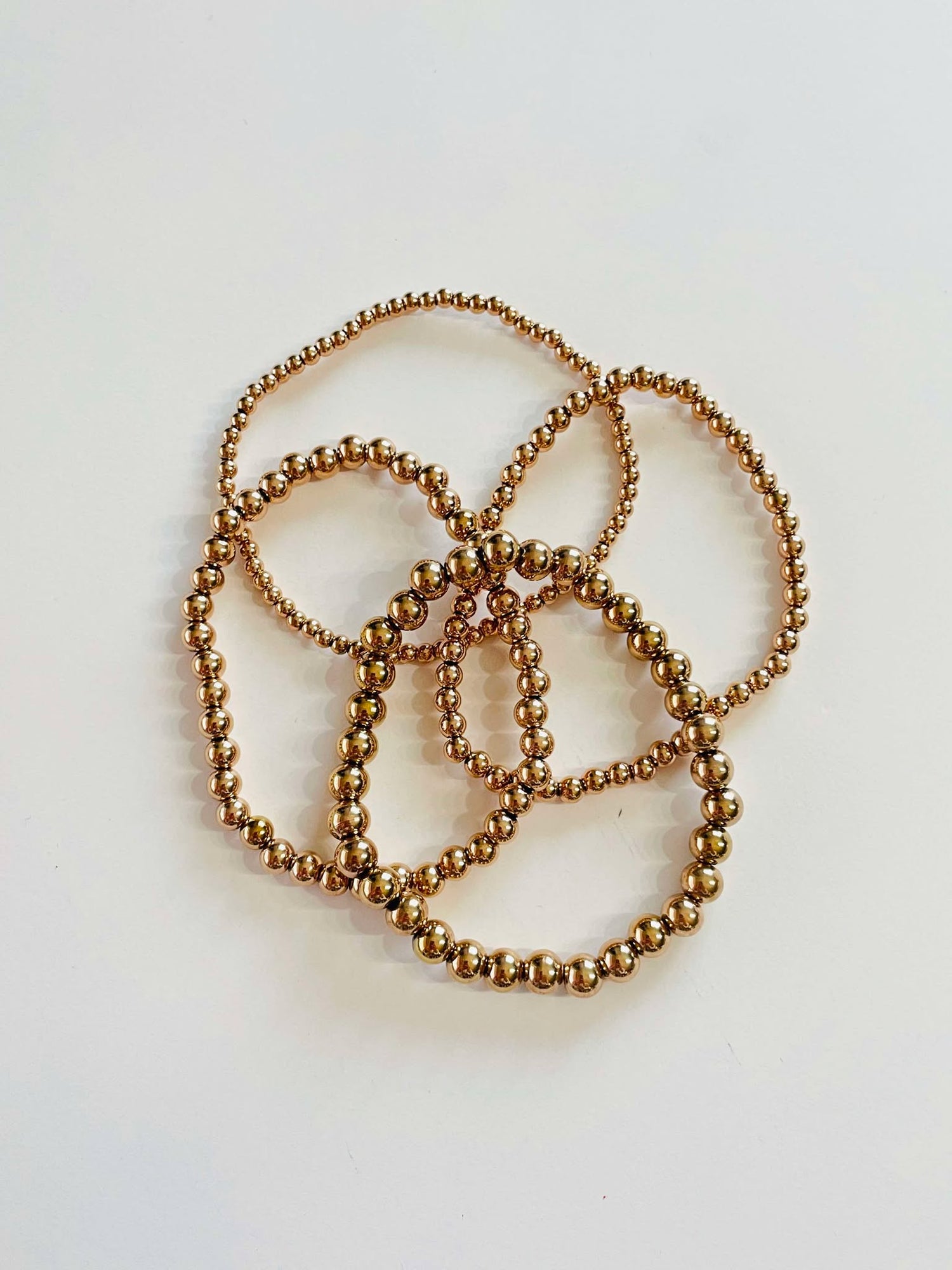 Metal Elastic Bracelets - Rose Gold Metal - Water Resistant - KaraMarie