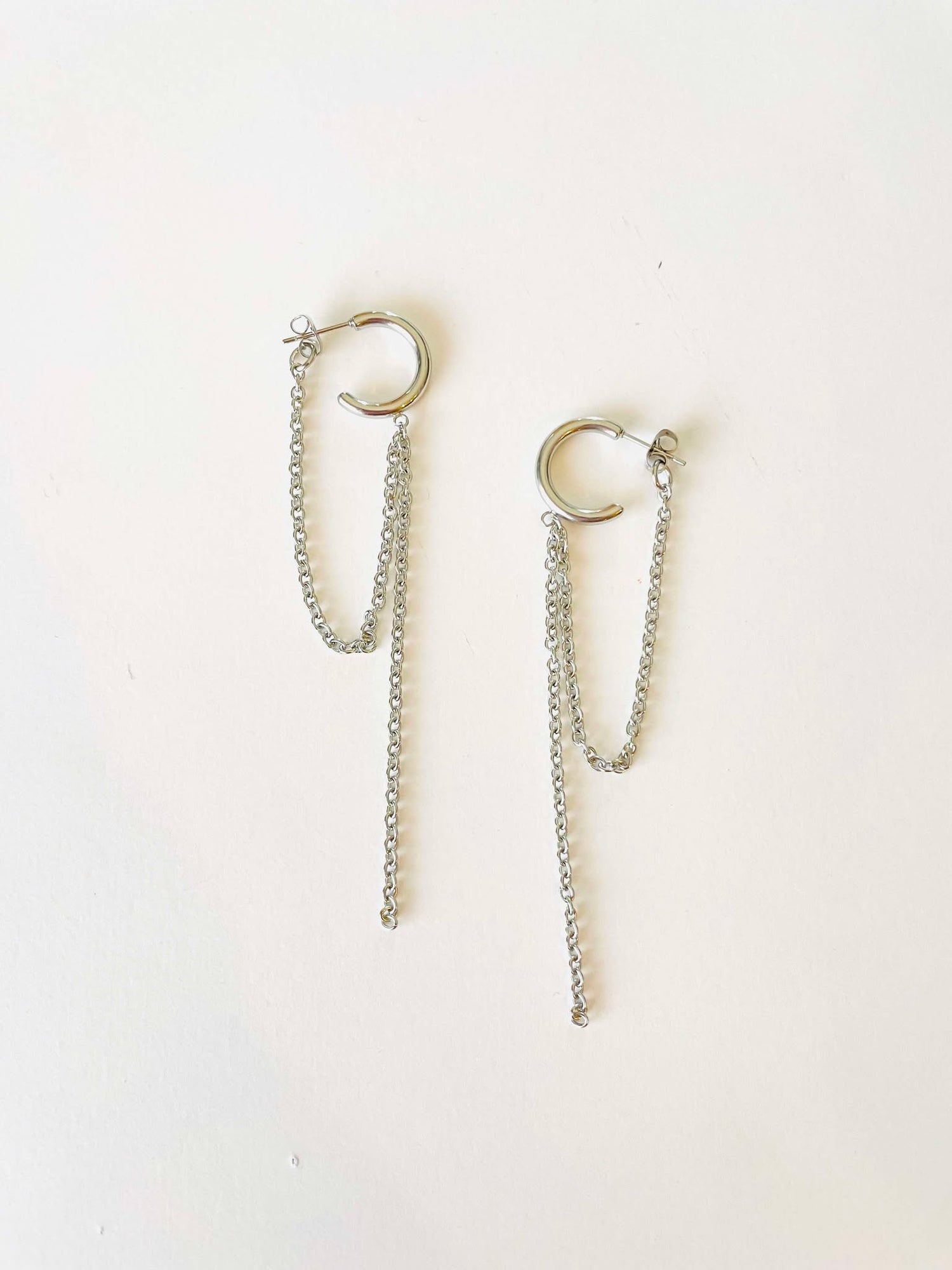 Small Hoop Chain Earrings {Waterproof} - KaraMarie
