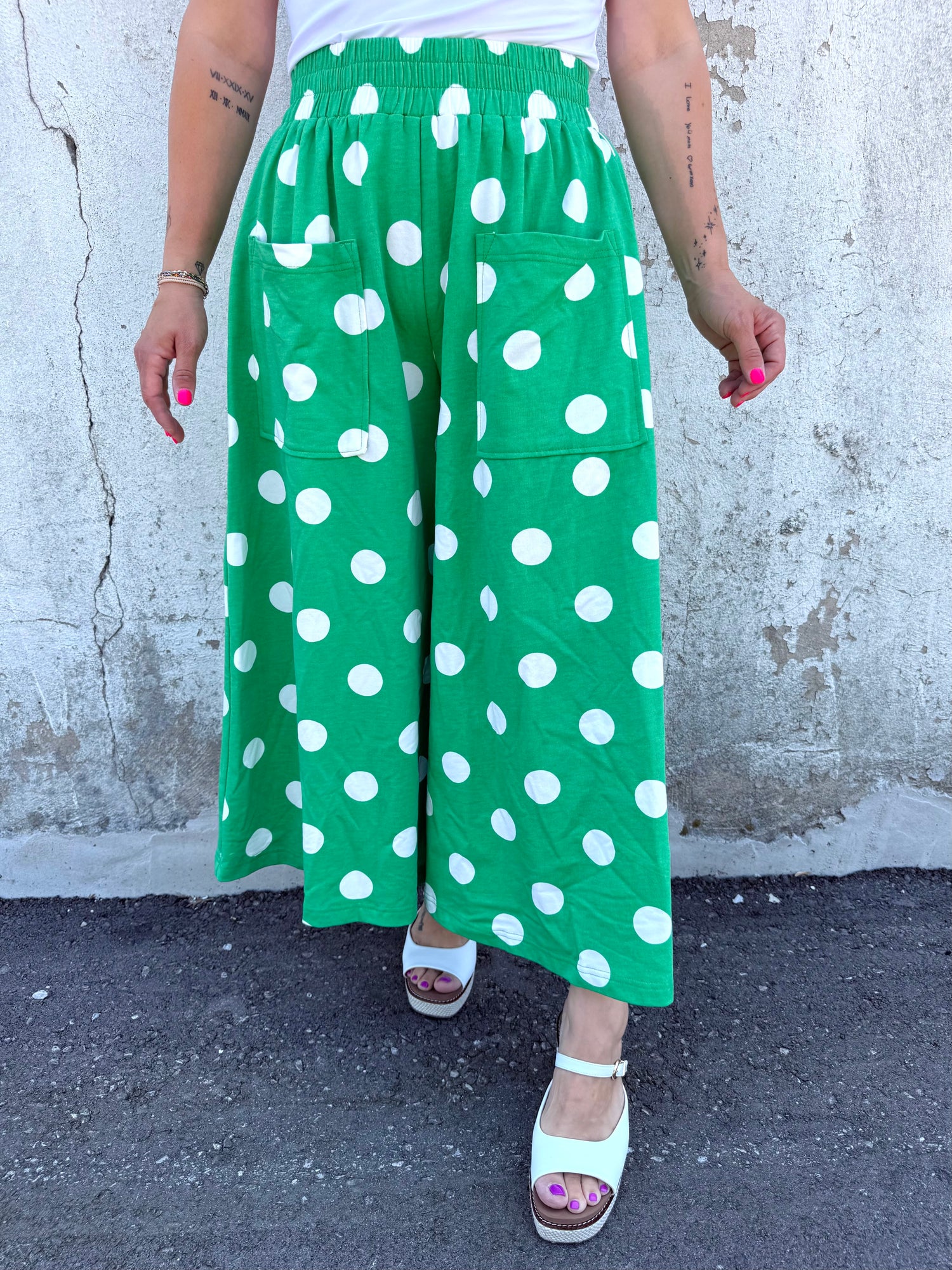 Polka Pop Wide-Leg Pants {S-3X}