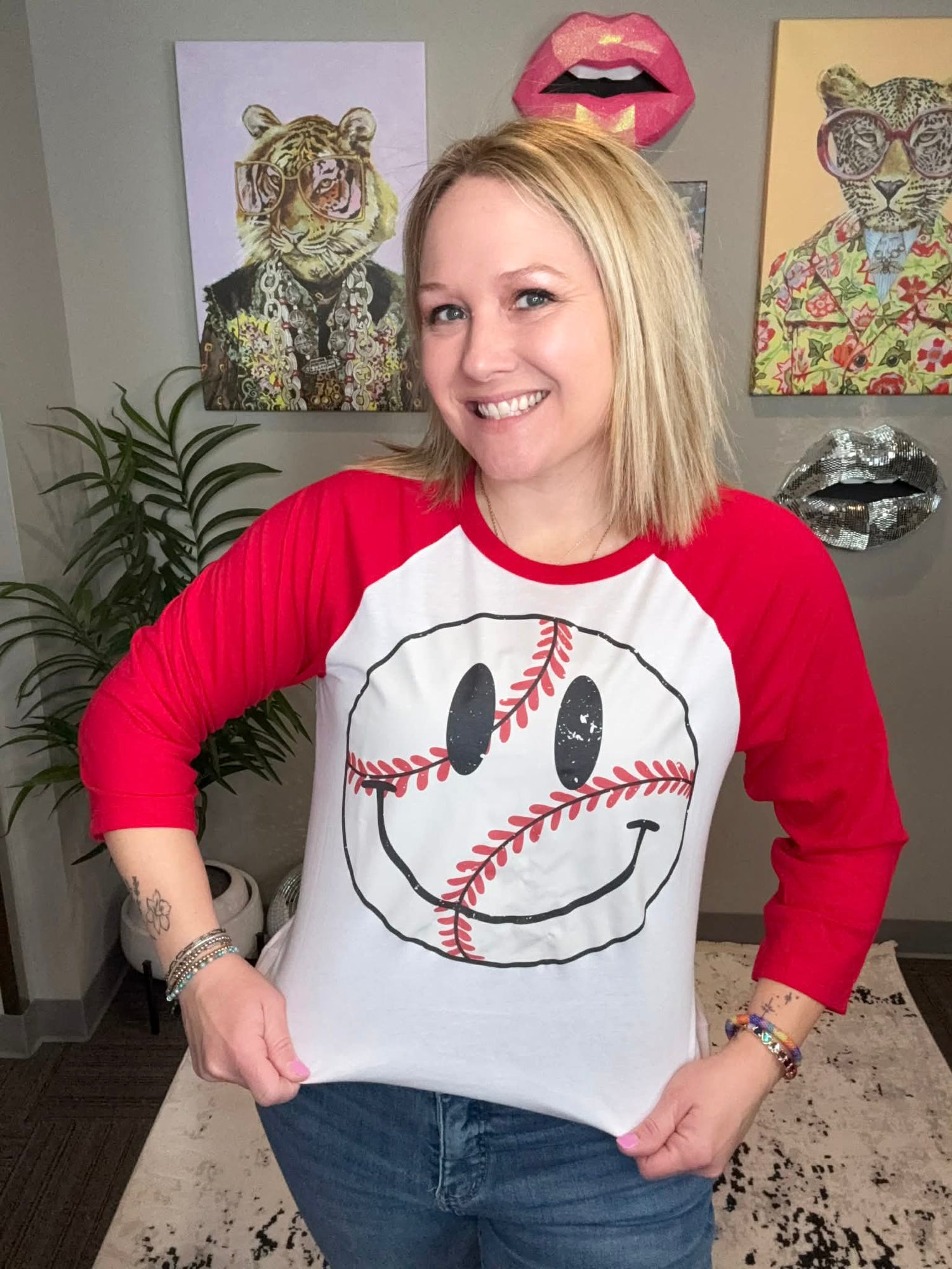 Baseball Smiley Graphic Tee {Custom Order!}