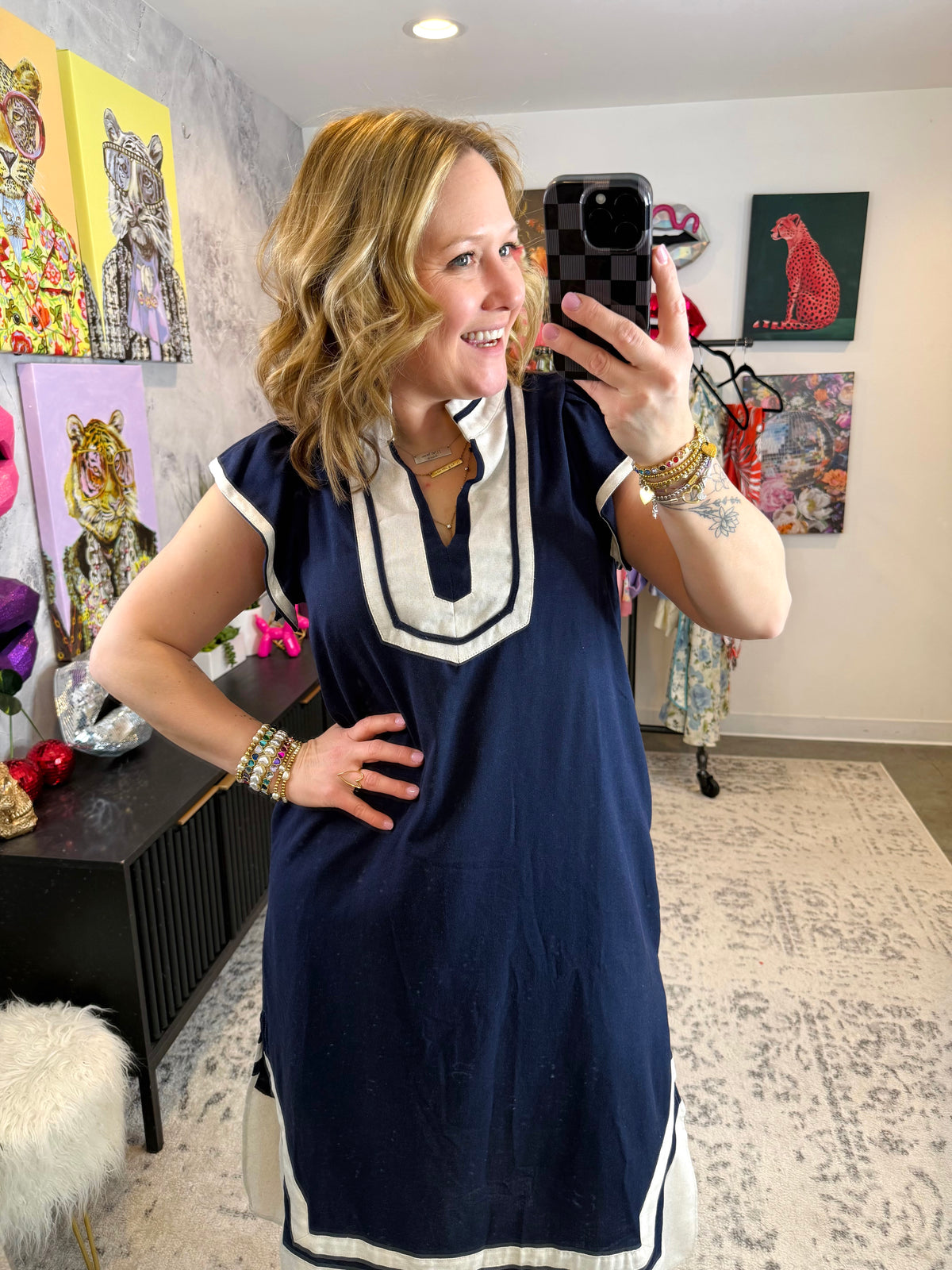 Framed Ease Linen Dress {S-L} - KaraMarie