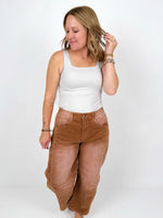 Modern Corduroy Crop Barrel Pants - Camel {S-L} - KaraMarie