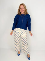 Playful Polka Wide-Leg Pants - Blue {S-L} - KaraMarie