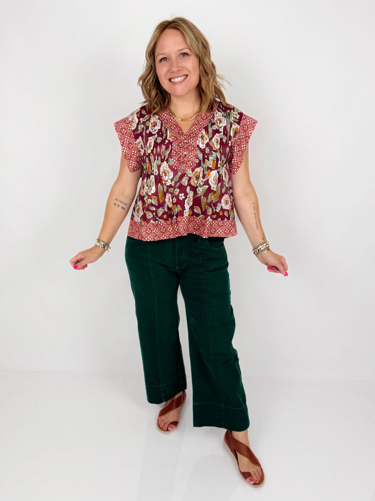 Quilted Bloom Blouse {M-L} - KaraMarie