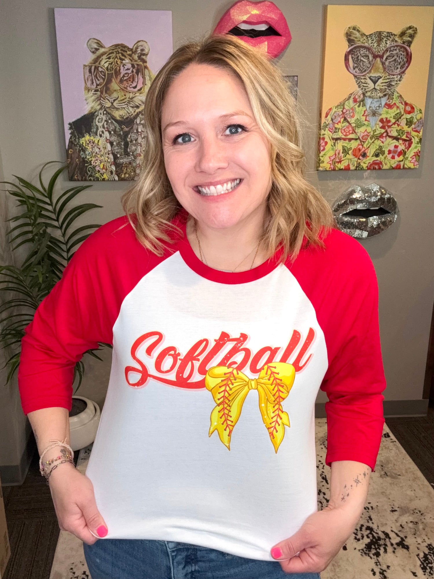 Softball Bow Graphic Tee {Custom Order!}