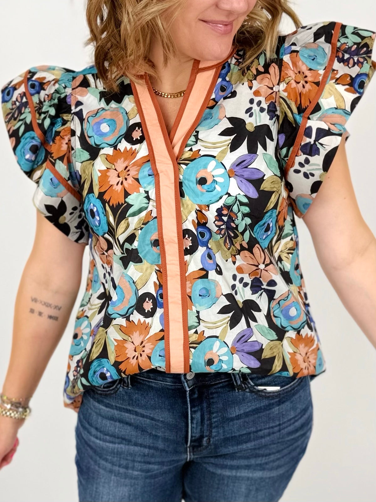 Cinnamon Bloom Blouse {S-L} - KaraMarie