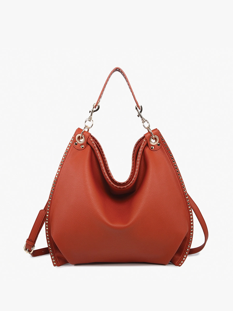 Carly Studded Slouchy Hobo w/ Long Strap {Multiple Colors!}