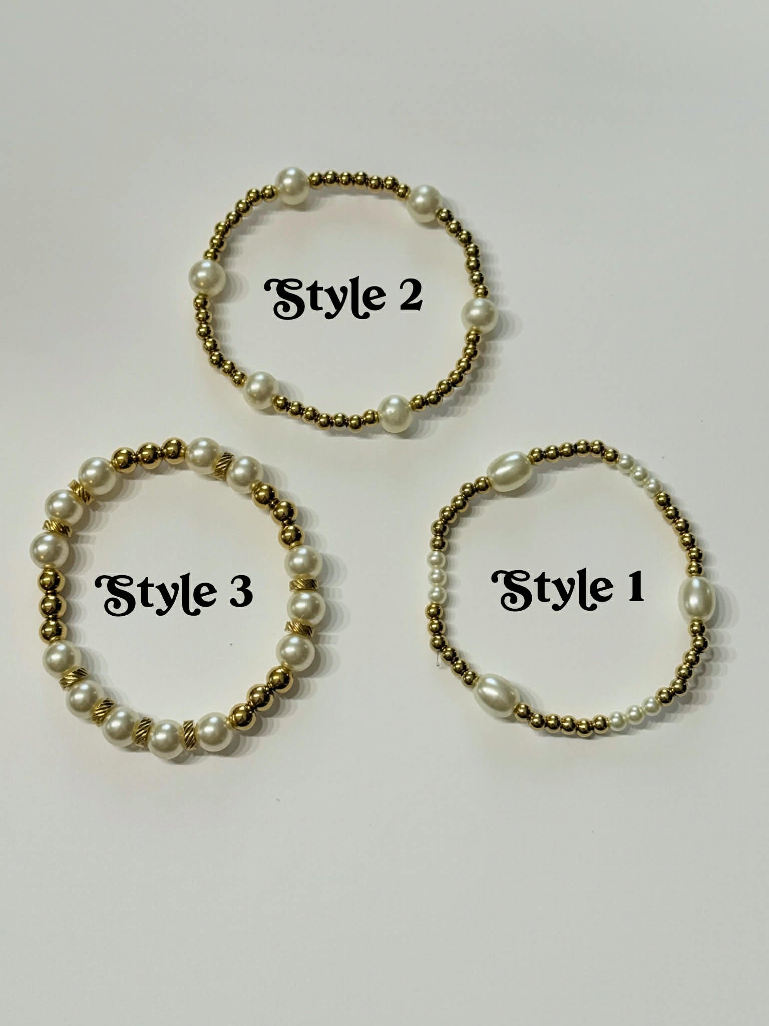 CHARM BAR - PEARL STEEL STRETCH BRACELETS {Gold/Silver} - KaraMarie