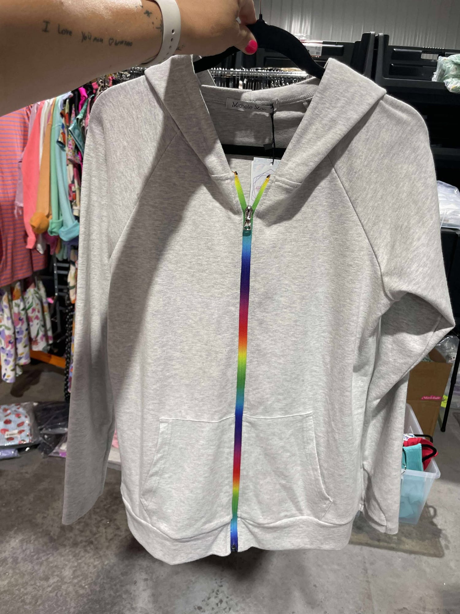 Full-Zip Hoodie - Grey RB Zipper