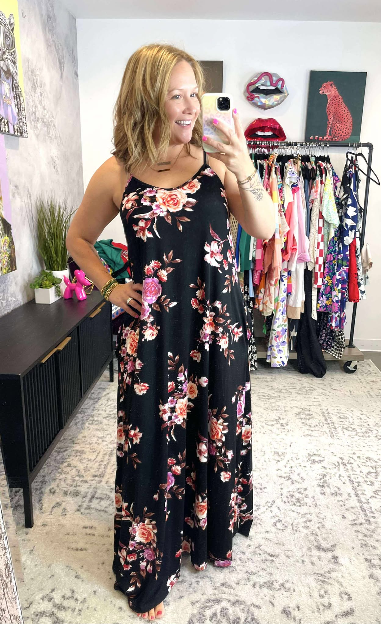 Floral Flourish Maxi Dress in Black {S-3X}