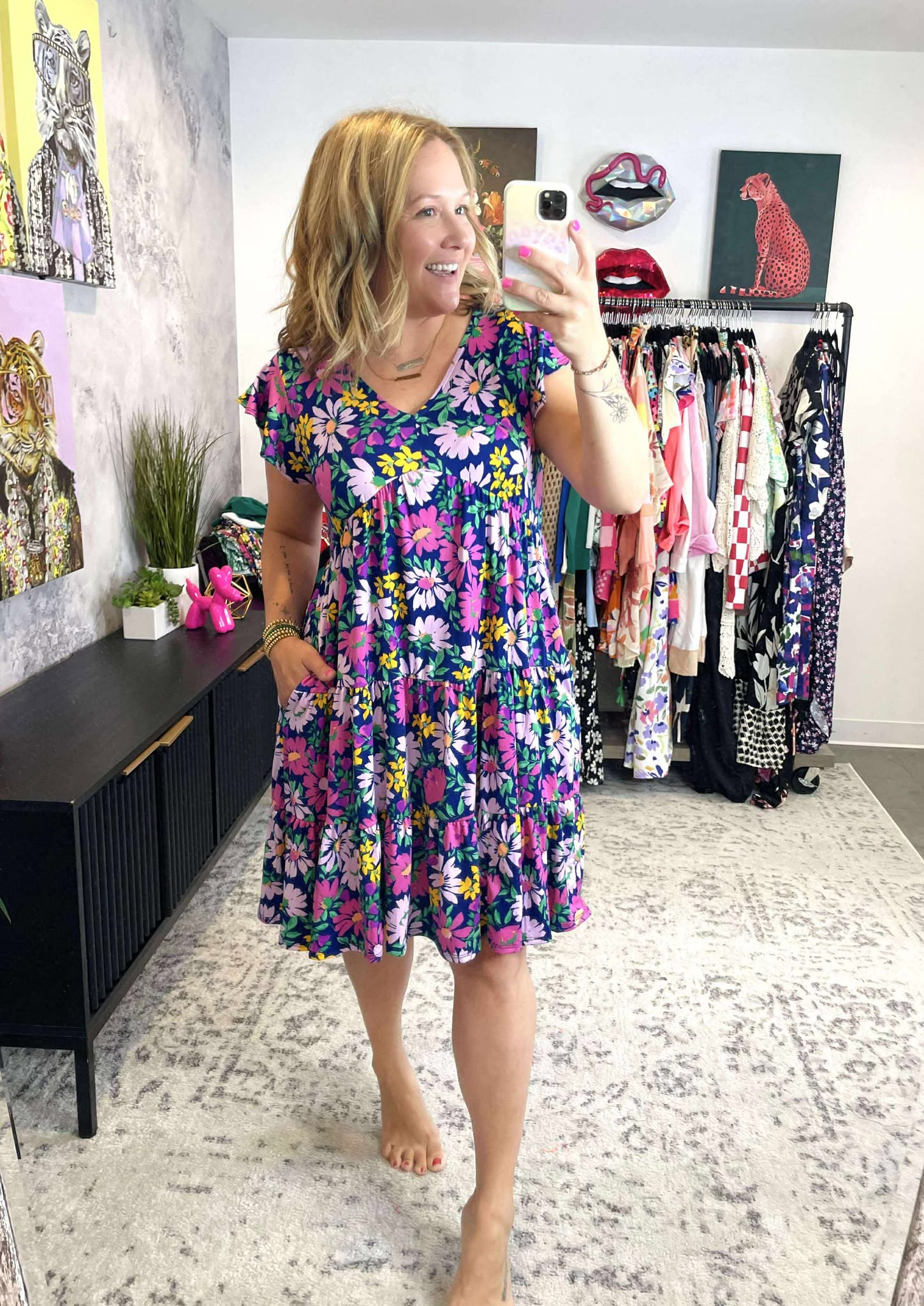 Plum Petals Babydoll Dress {S-3X}