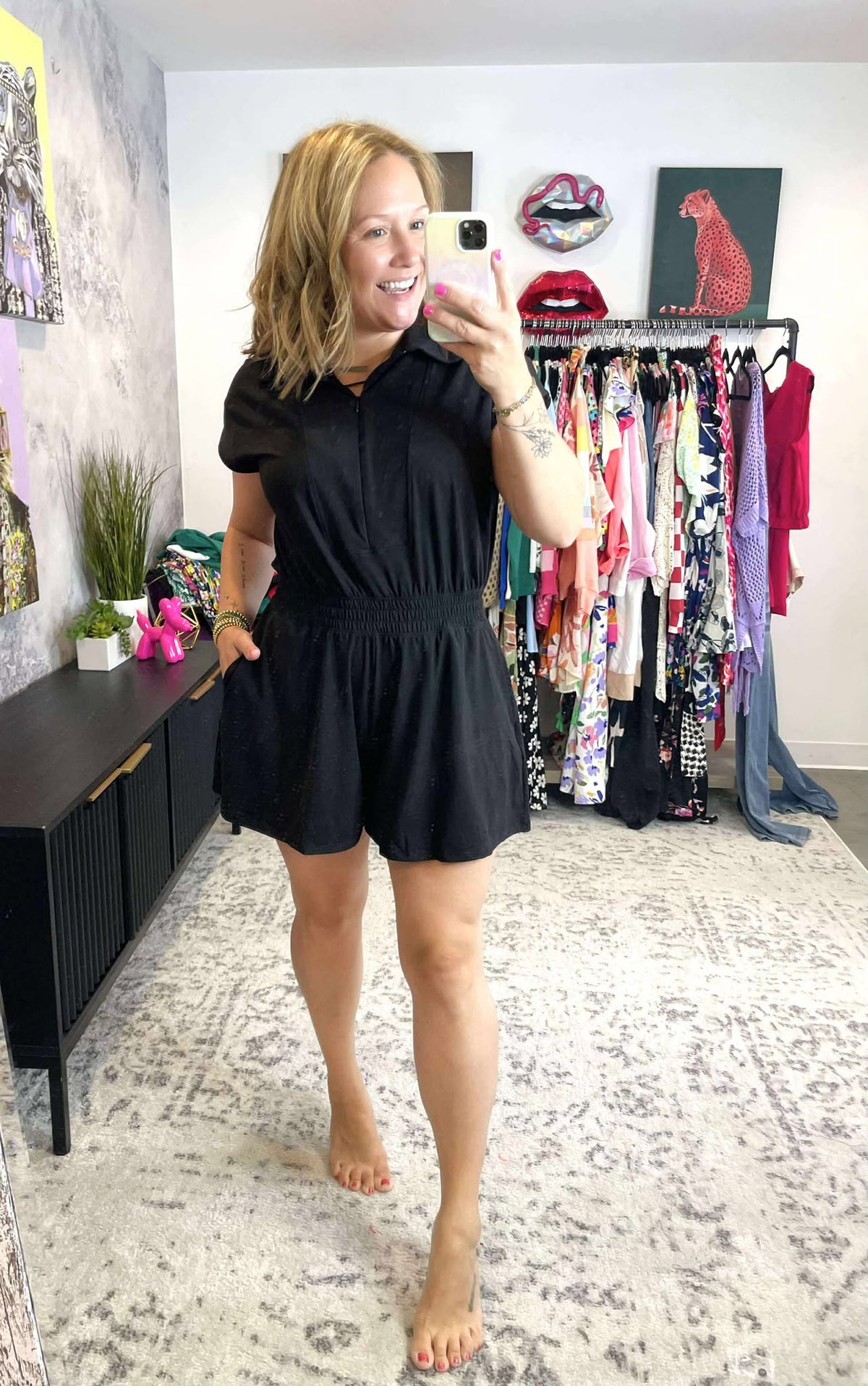 Zip-It-Up Romper in Black {S-3X} - KaraMarie