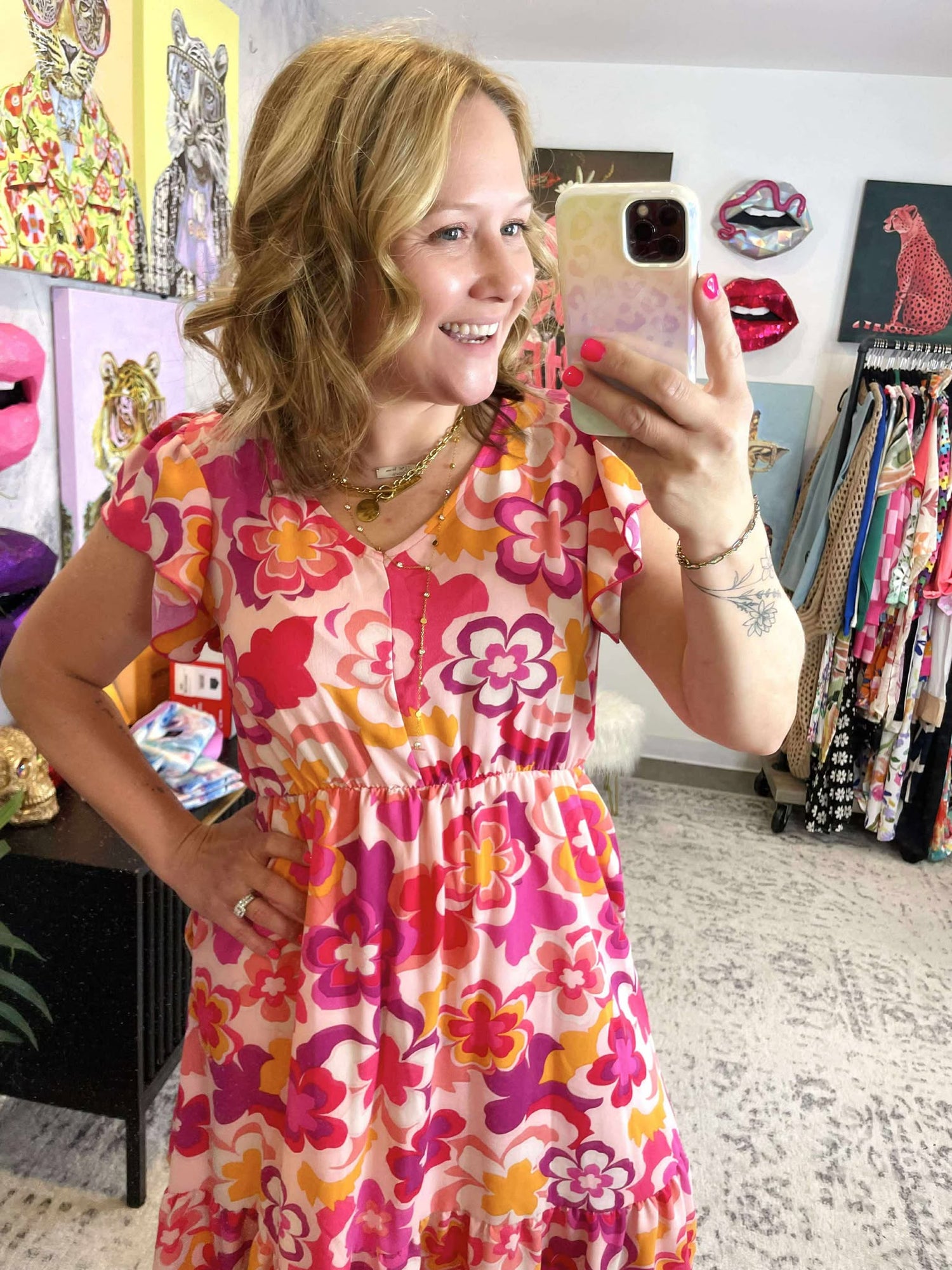 Sunset Orchid Dress {S-3X}