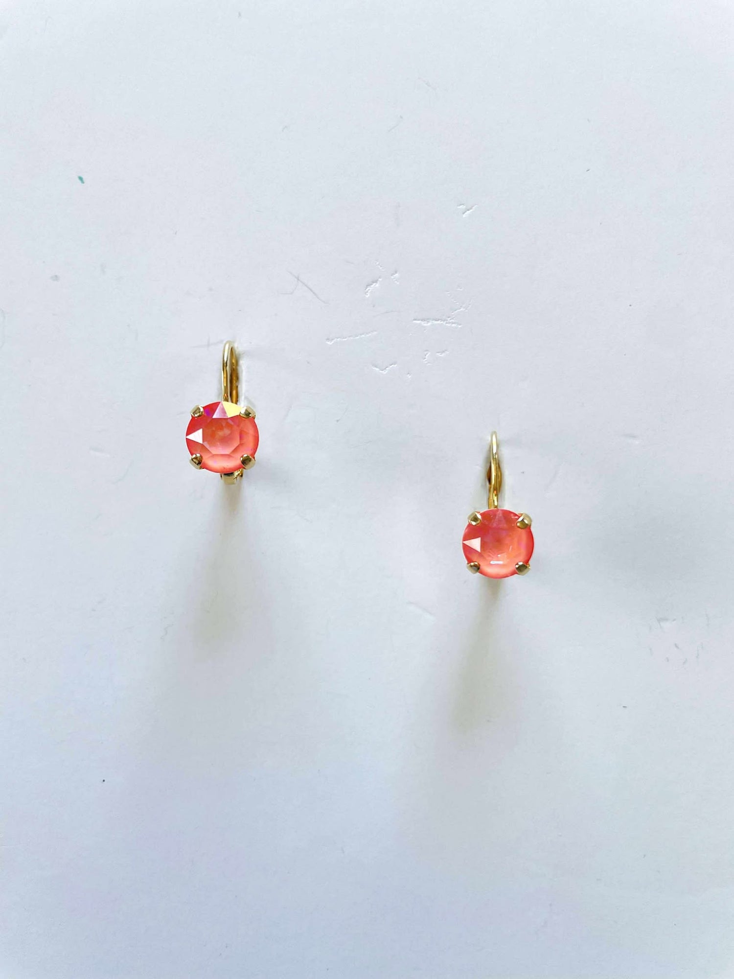 8mm Drop OR Post in Ultra Orange AB {Gold Metal}