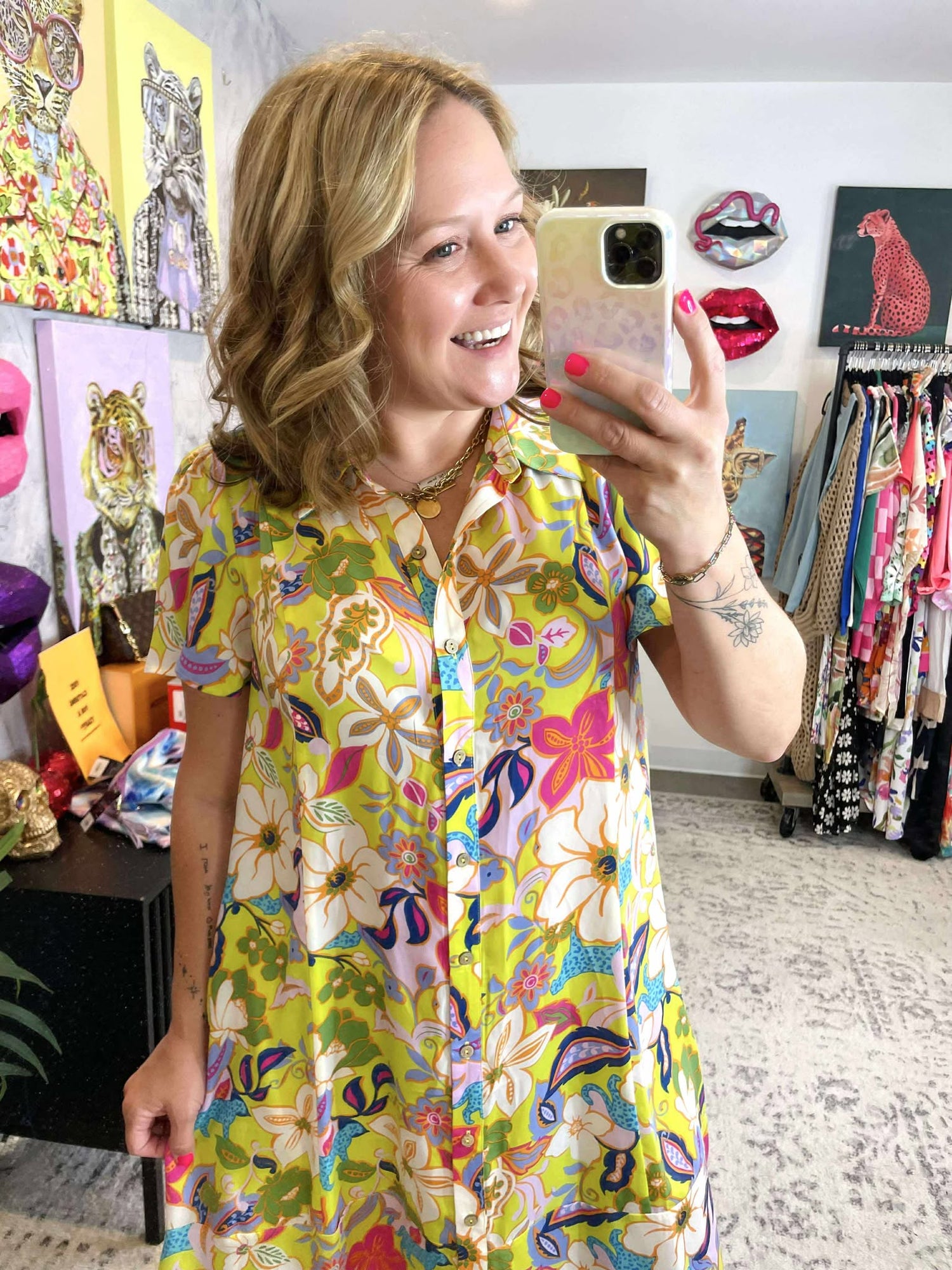 Secret Garden Satin Shirt Dress {S-L}