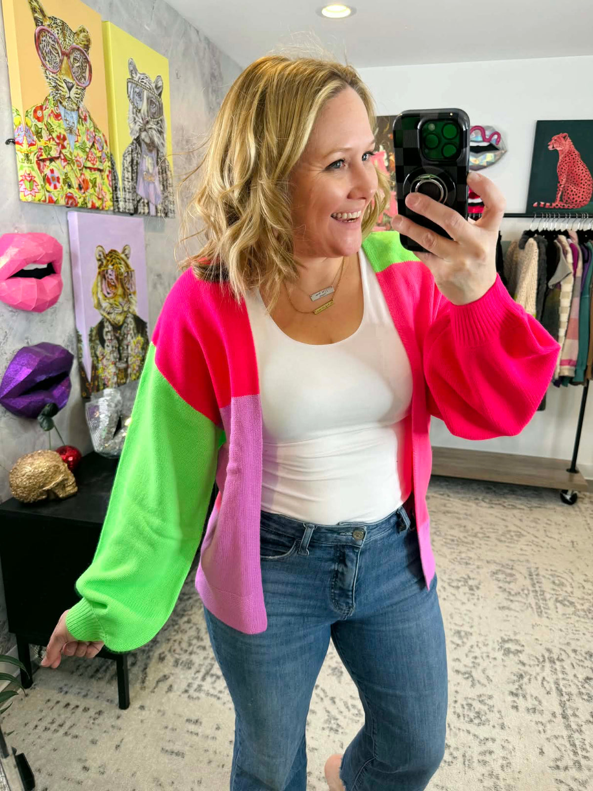 Happy Vibes Color Block Cardigan {S-XL} - KaraMarie