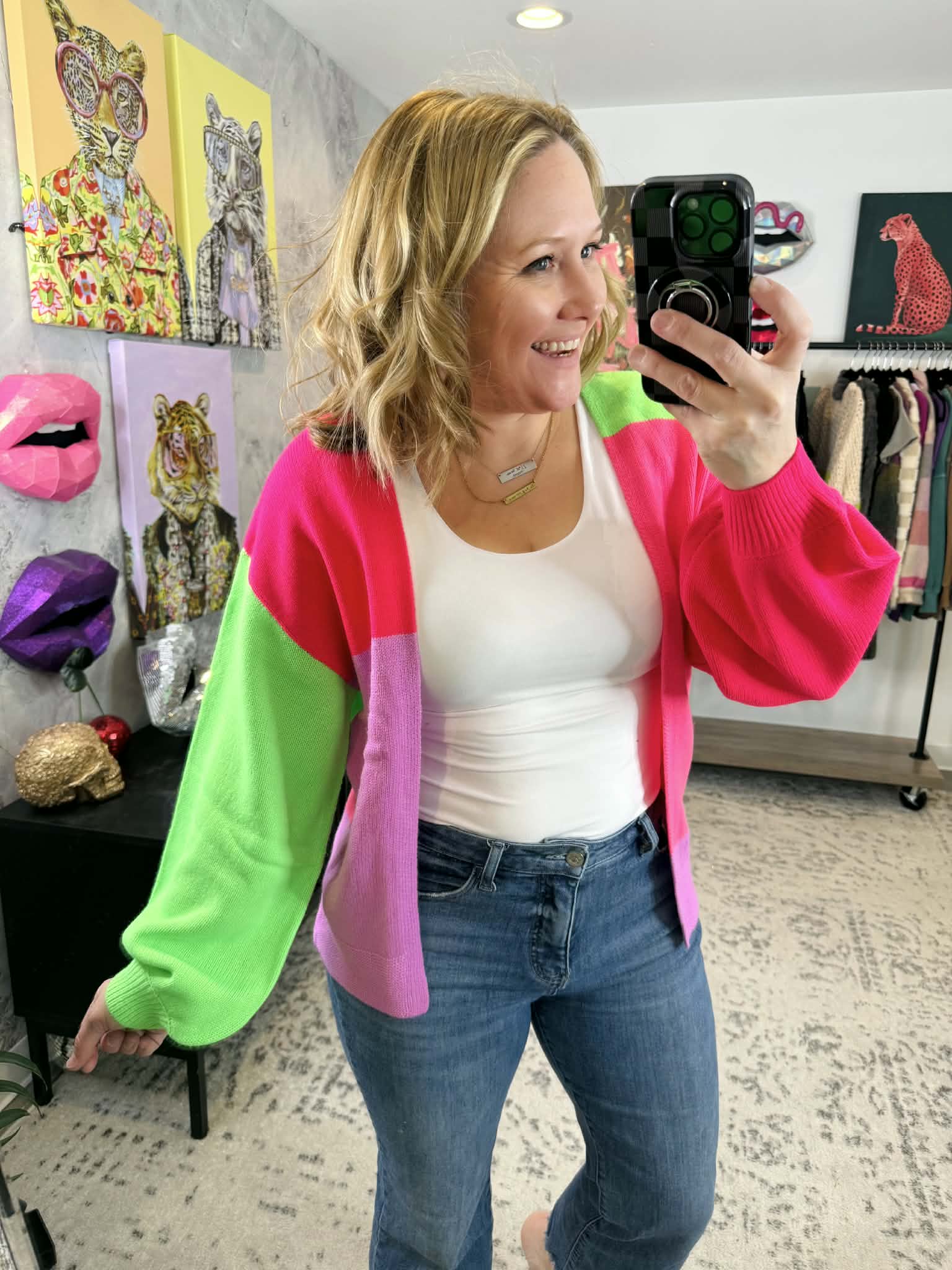 Happy Vibes Color Block Cardigan {S-XL} - KaraMarie