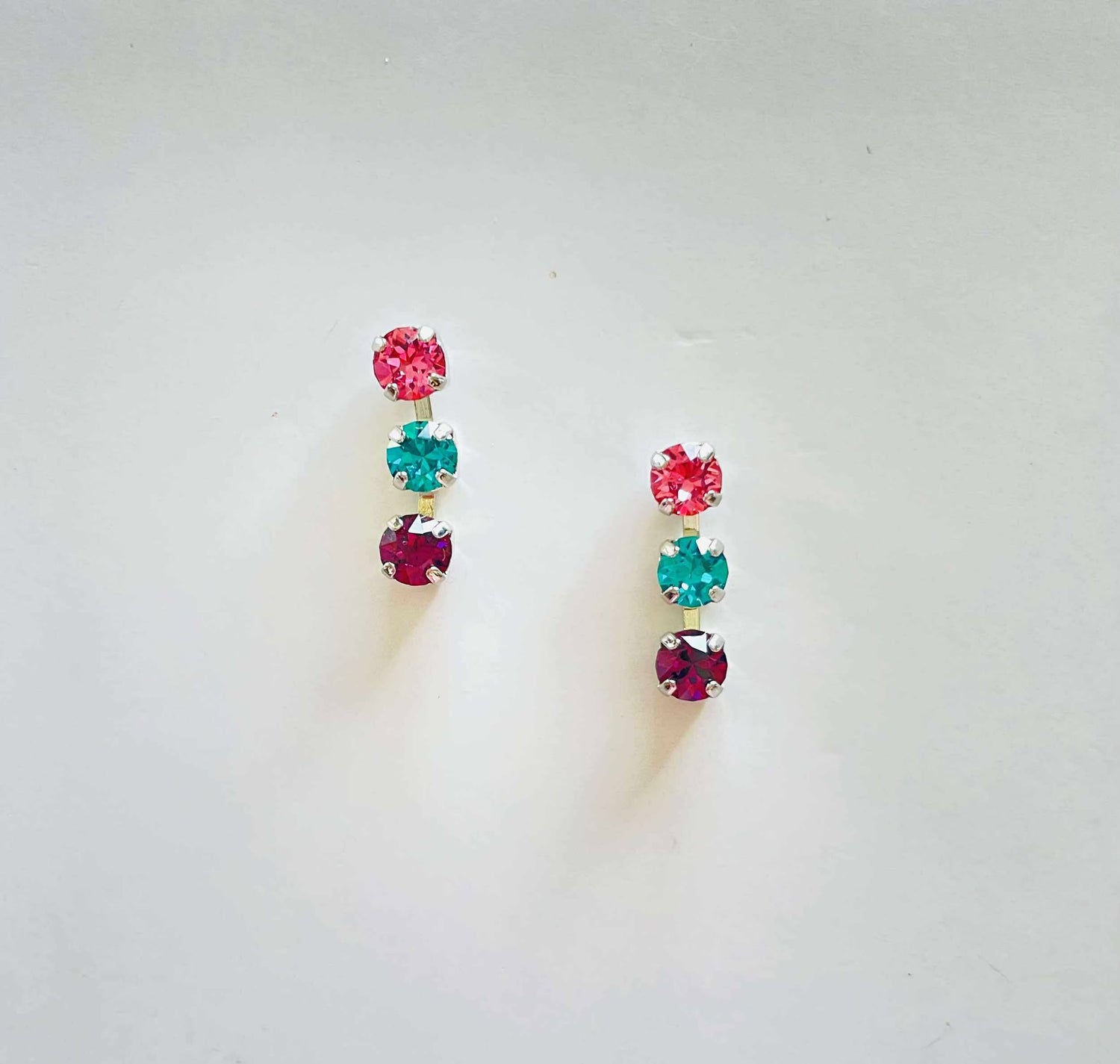 Delicate Polka Dot Earrings in Pink/Blue/Purple