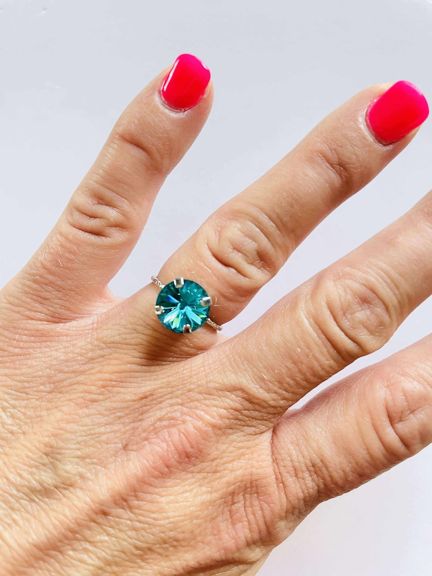 10mm Simple Solitaire Ring in Blue Zircon