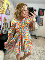 Flora Pop Ruffle Dress {S-2X} - KaraMarie