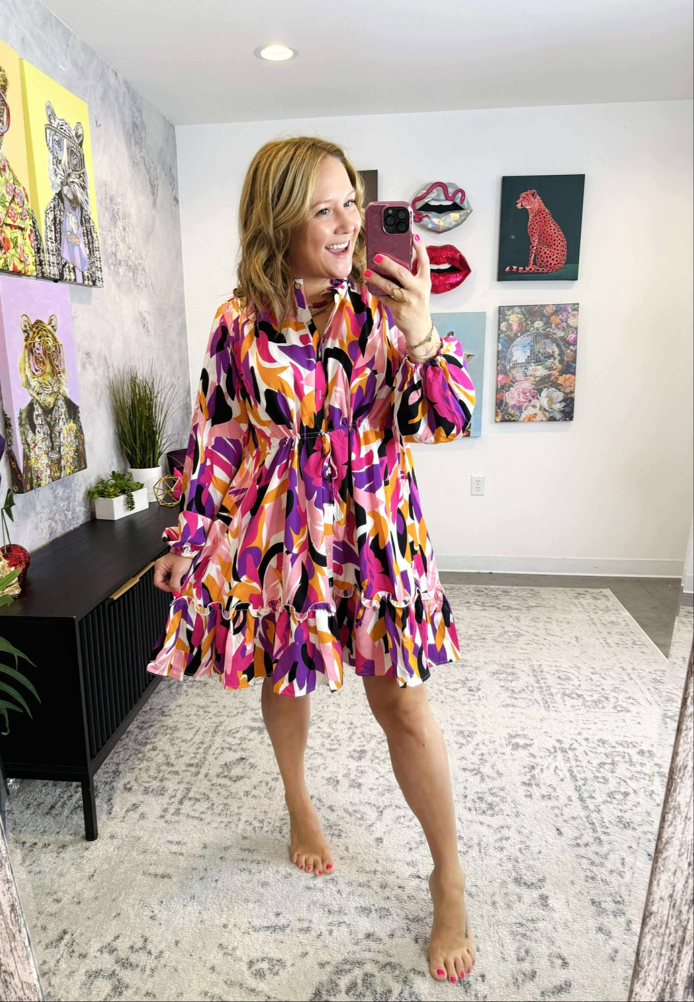 Vivid Vogue Button-Up Dress {S-L} - KaraMarie