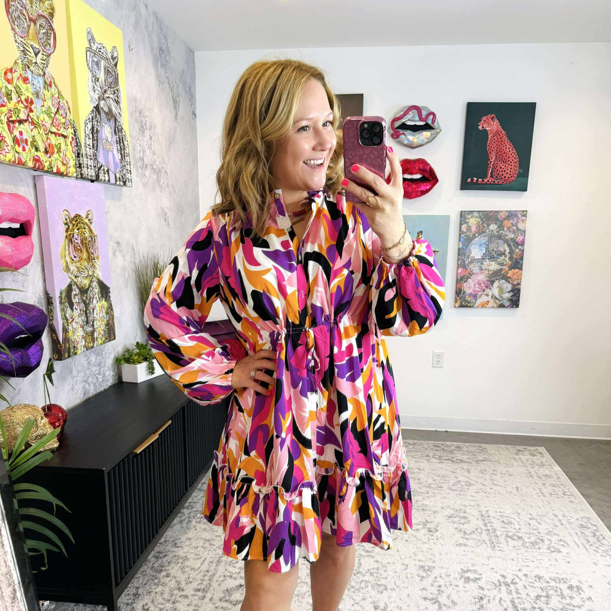 Vivid Vogue Button-Up Dress {S-L} - KaraMarie