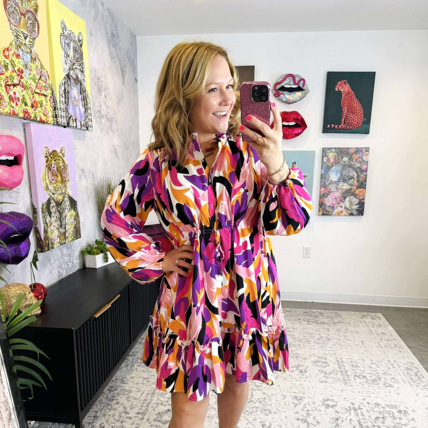 Vivid Vogue Button-Up Dress {S-L} - KaraMarie
