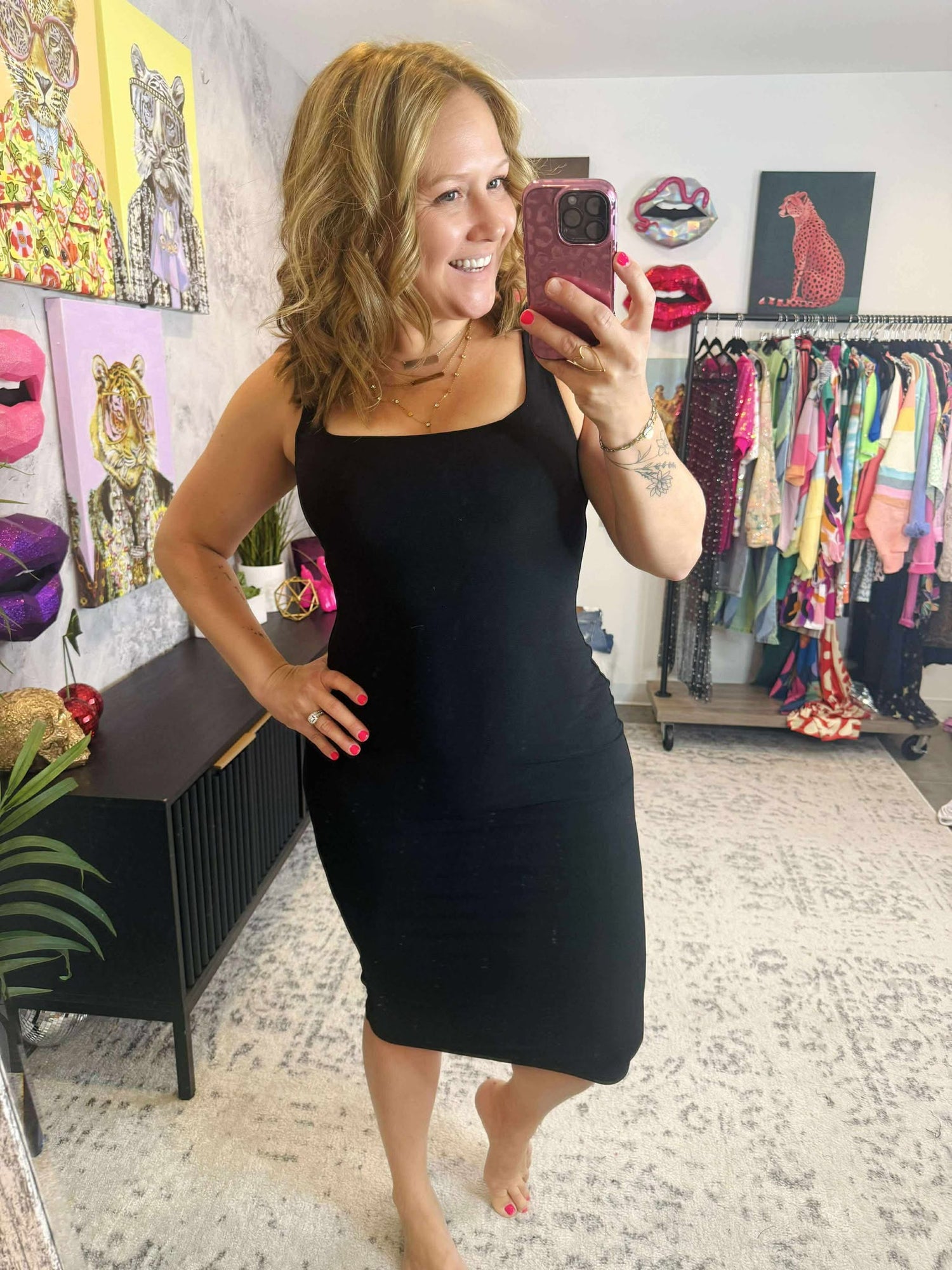 Inkwell Sleek Dress {S-3X}