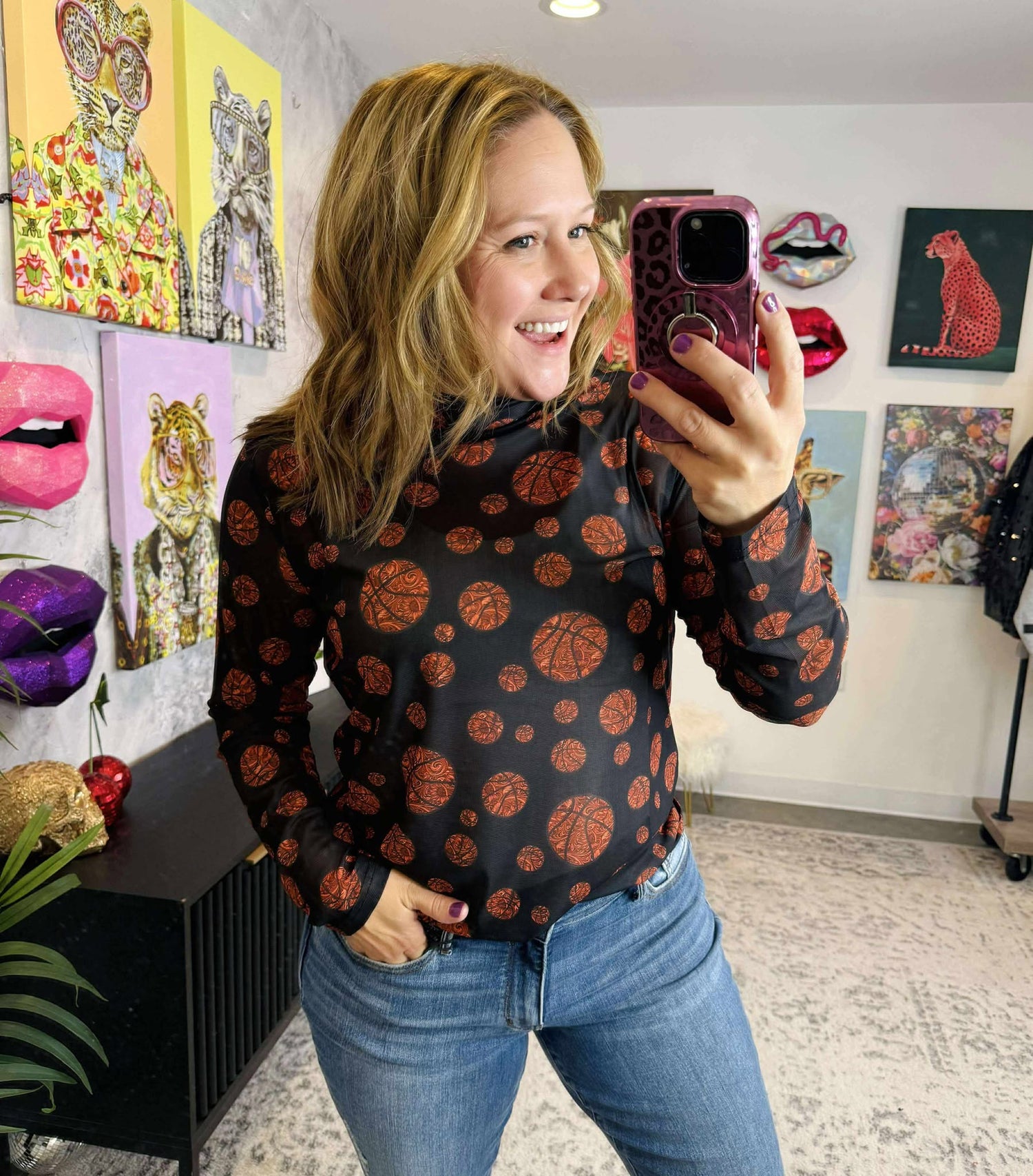 Pep Rally Mesh Top in Basketball {S-3X}