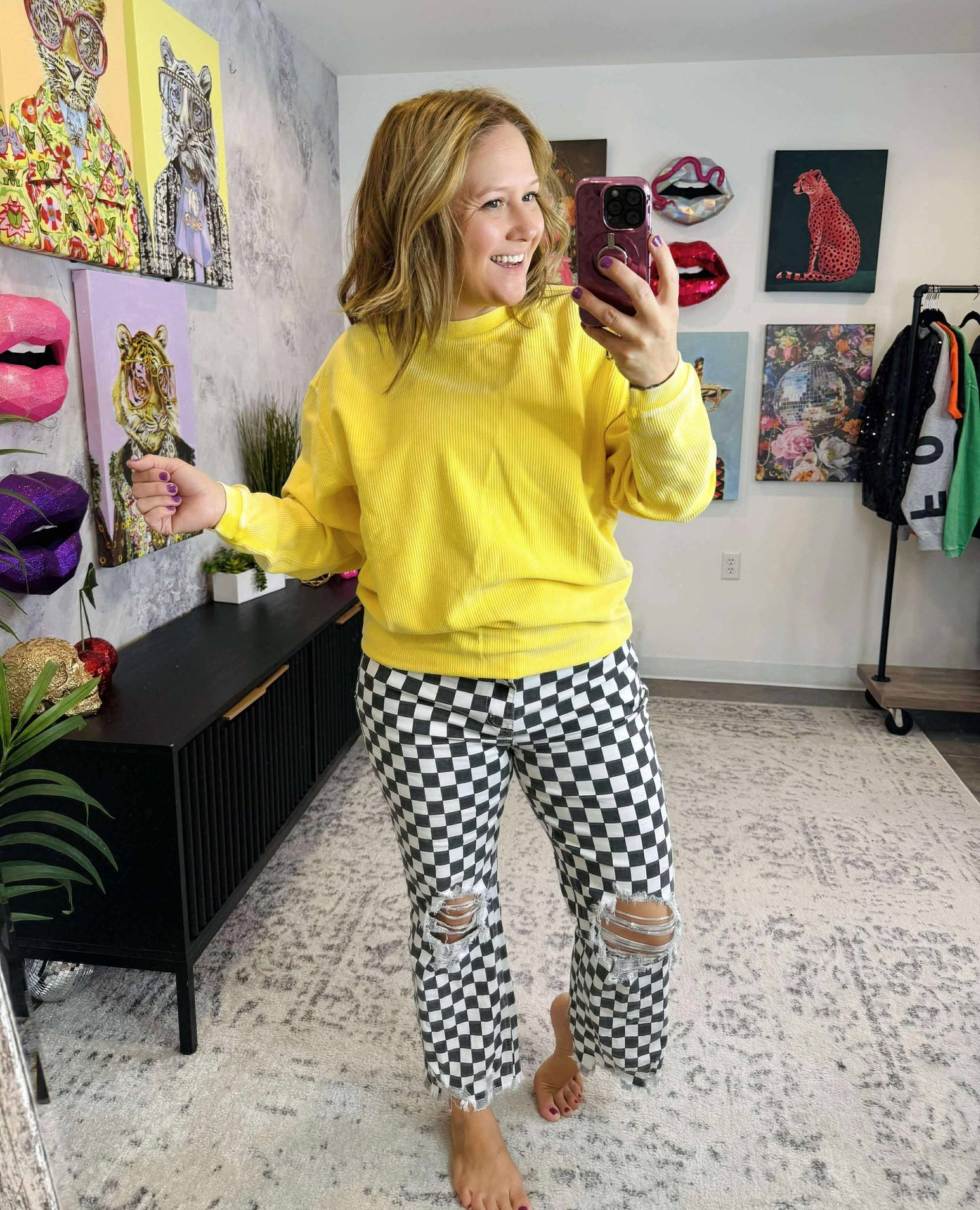 Moon Ryder Corded Crew in Yellow {XS-2X}