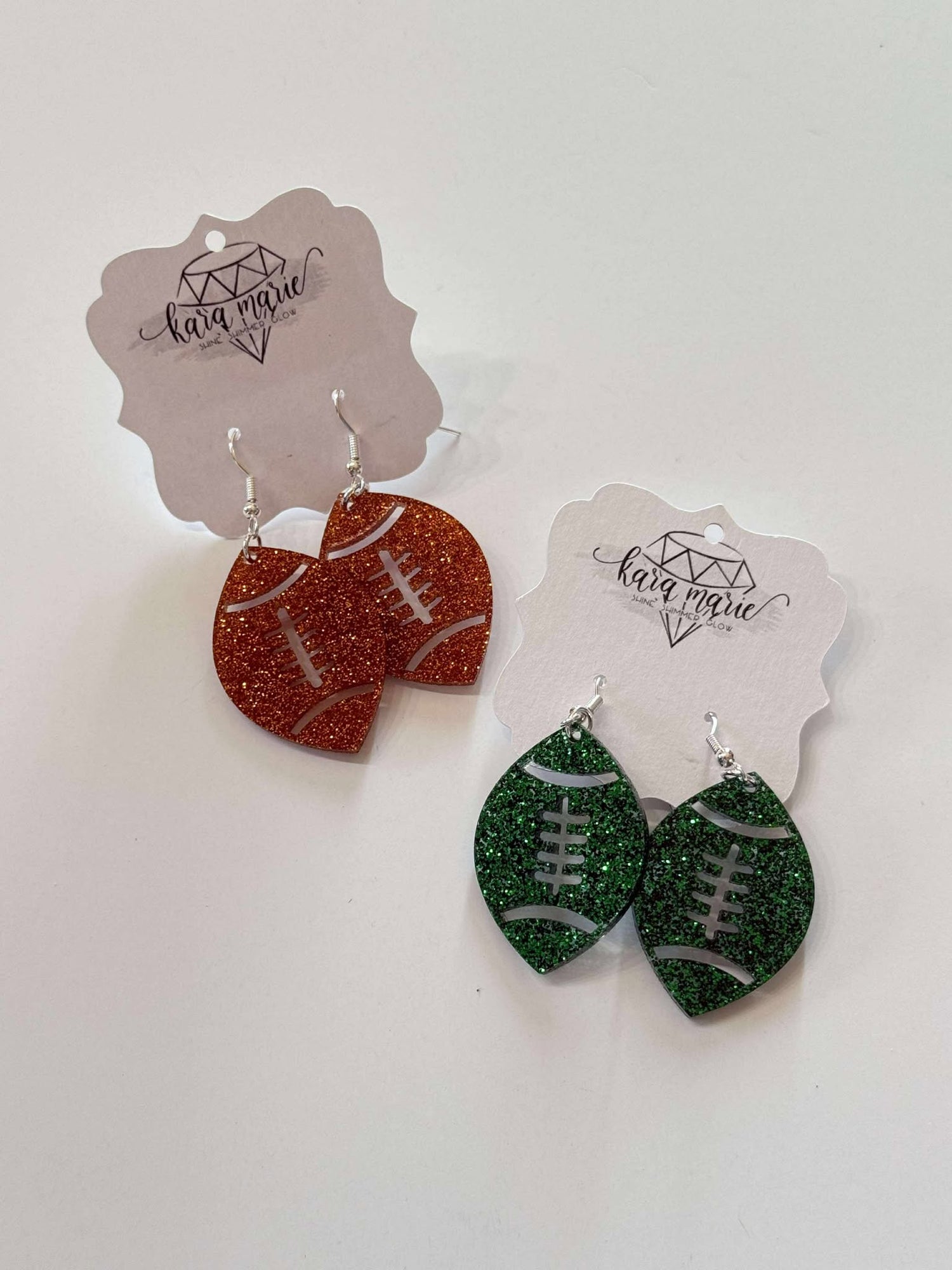 Glitter Football Earrings {Multiple Colors!}