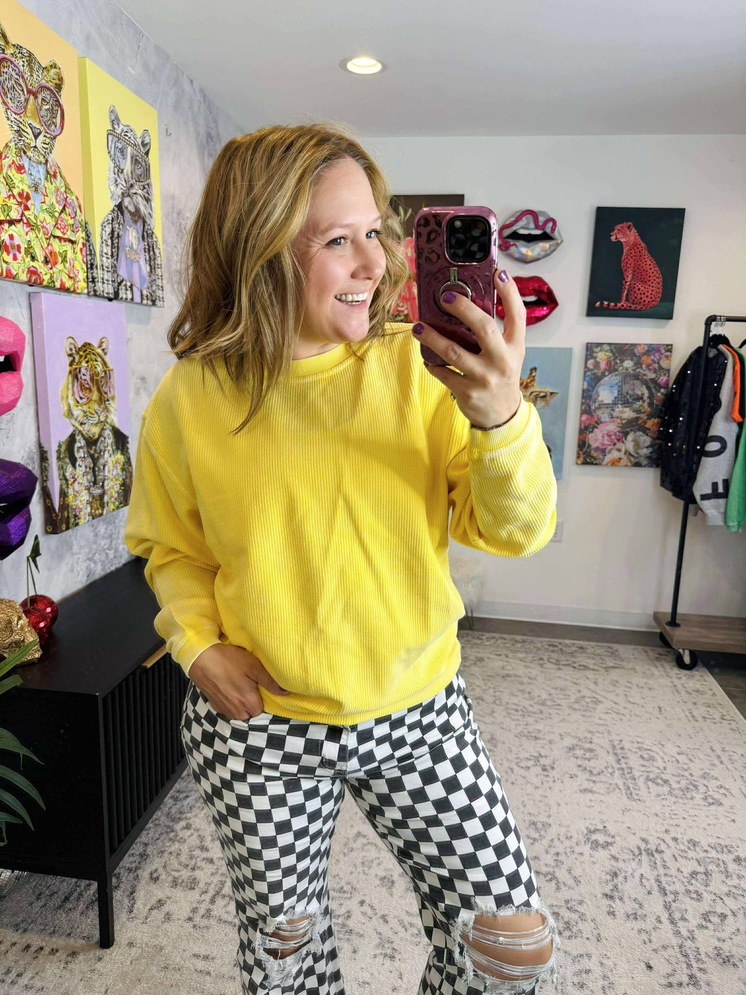 Moon Ryder Corded Crew in Yellow {XS-2X}