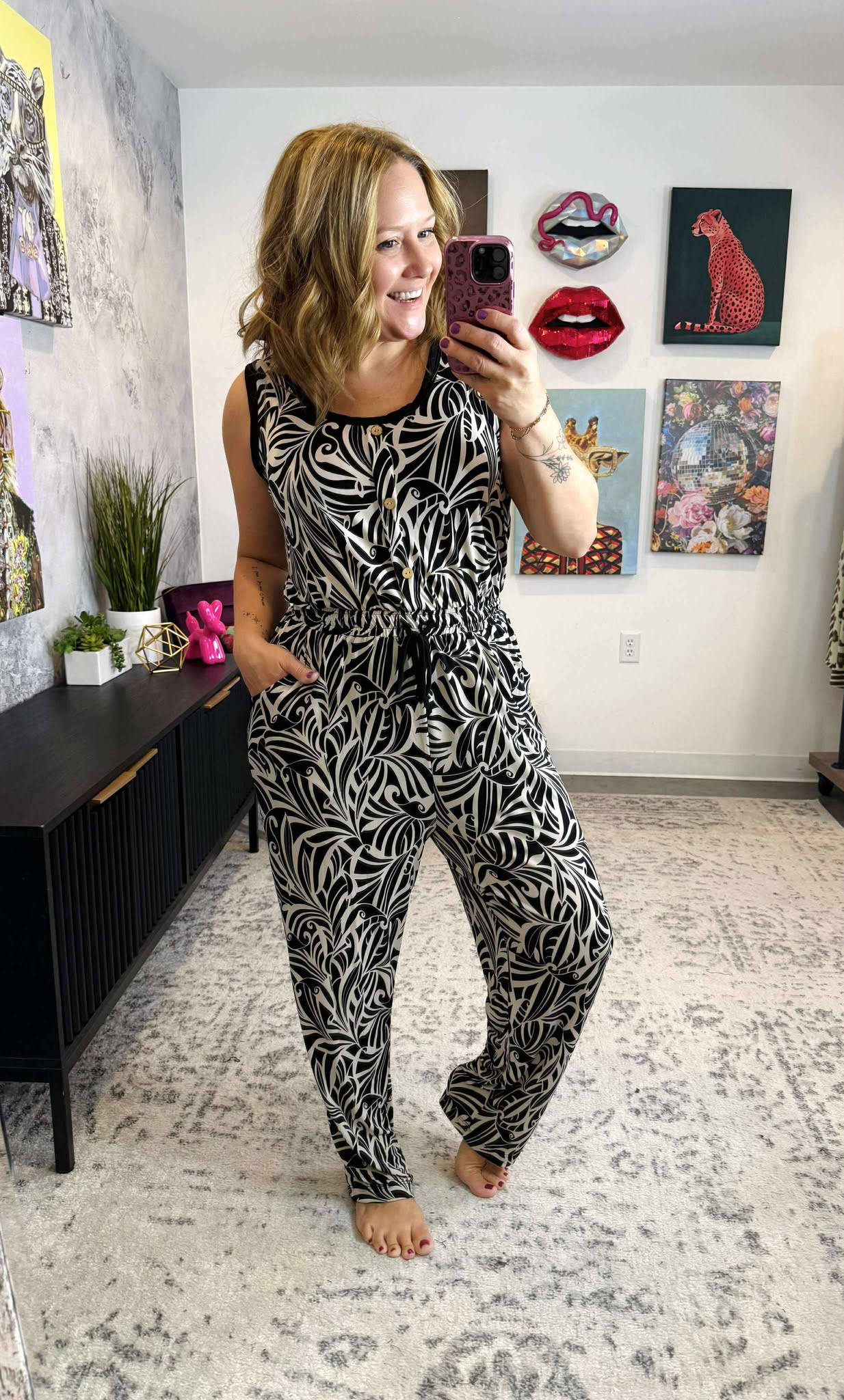 Dancing Leaves Jumpsuit {S-3X}