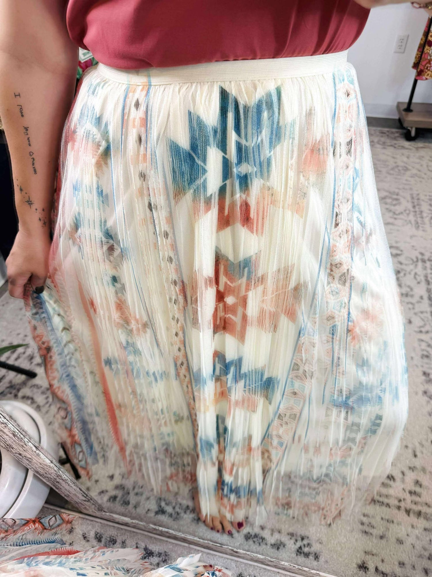 Aztec Dreamy Tiered Tulle Midi Skirt {S-XL}