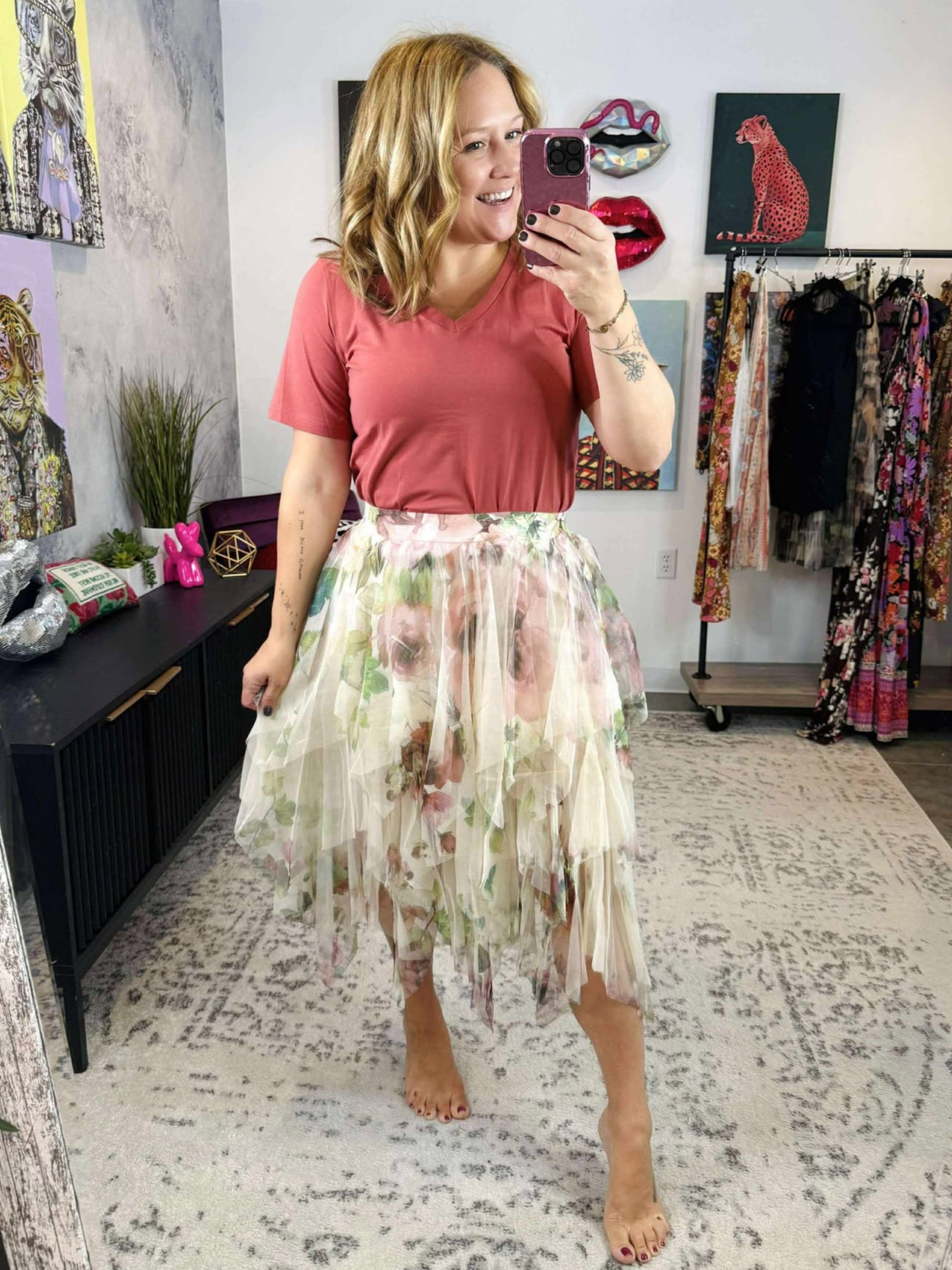 Floral Dreamy Tiered Tulle Midi Skirt {S-XL}