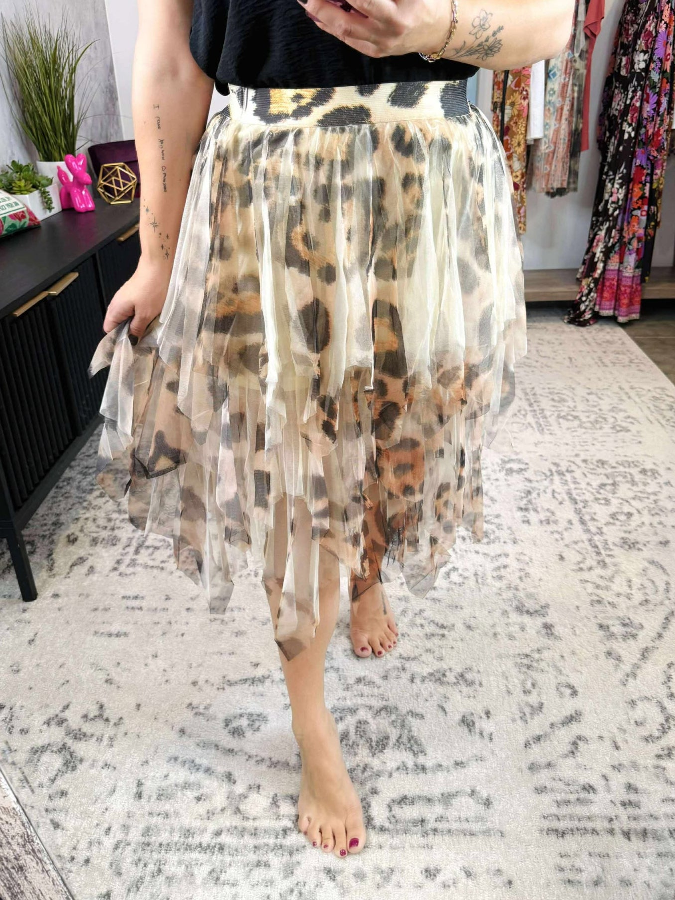 Leopard Dreamy Tiered Tulle Midi Skirt {S-XL}