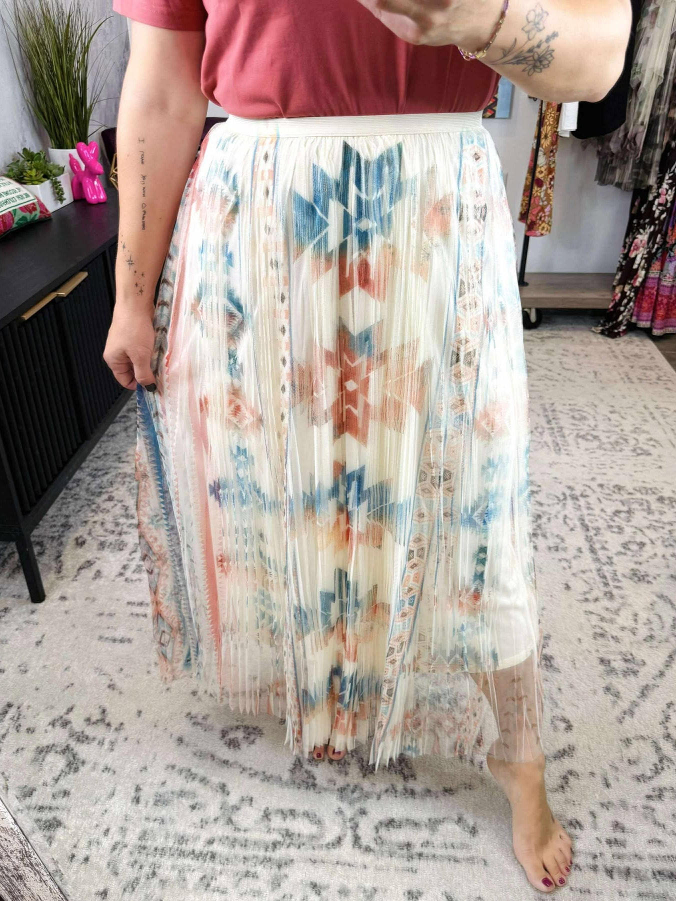 Aztec Dreamy Tiered Tulle Midi Skirt {S-XL}