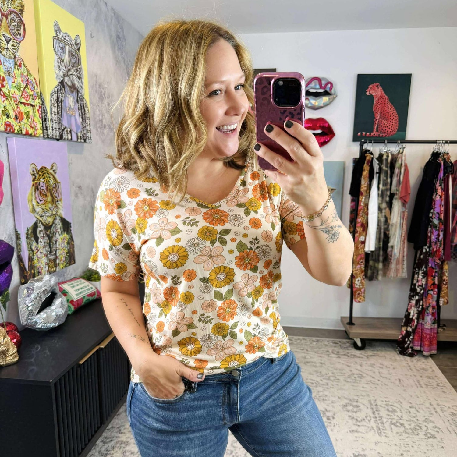 MM Chloe Cozy Tee - Fall Boho Floral {S-3X}