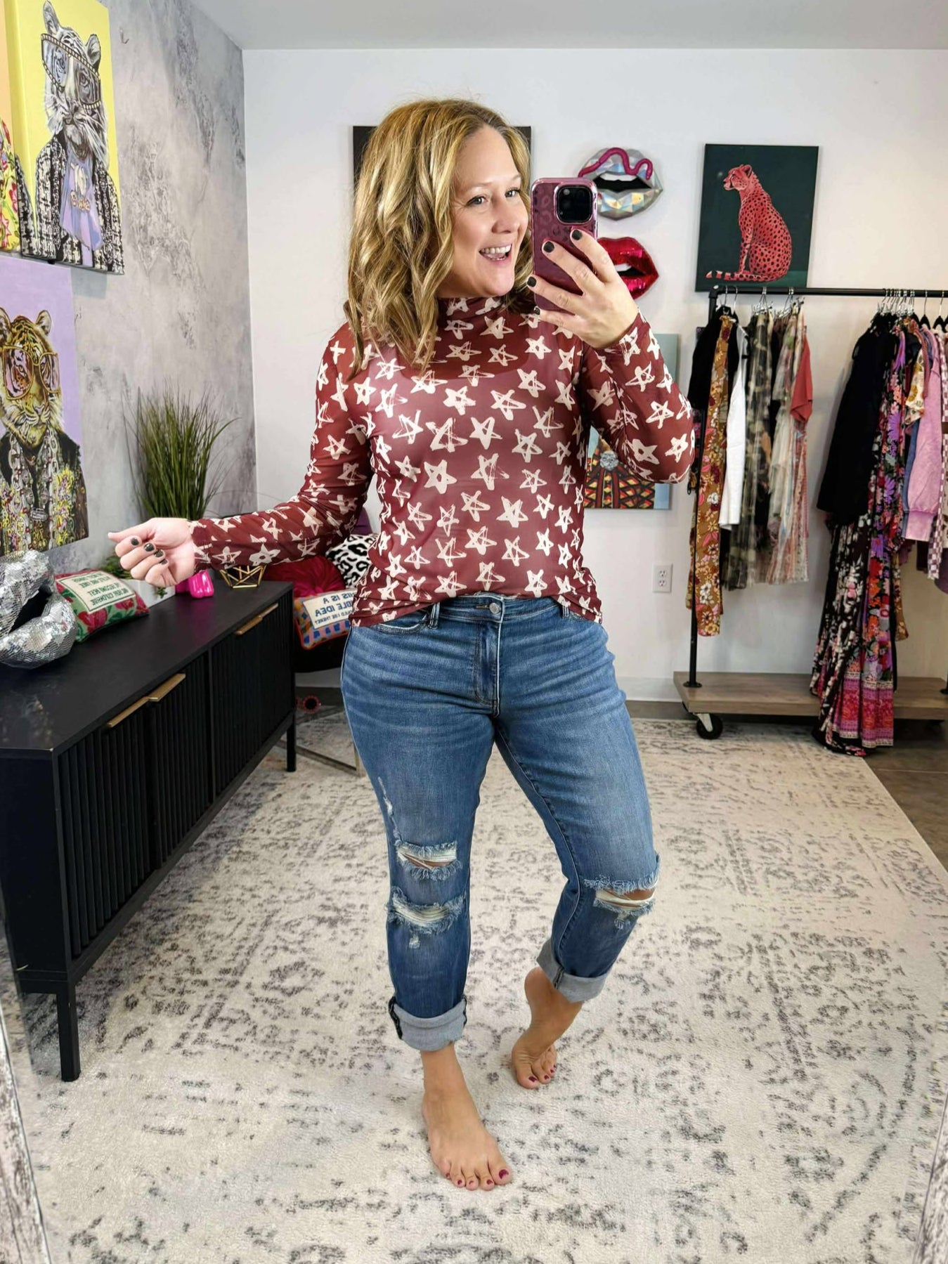 Stars at Night Mesh Top {S-3X}