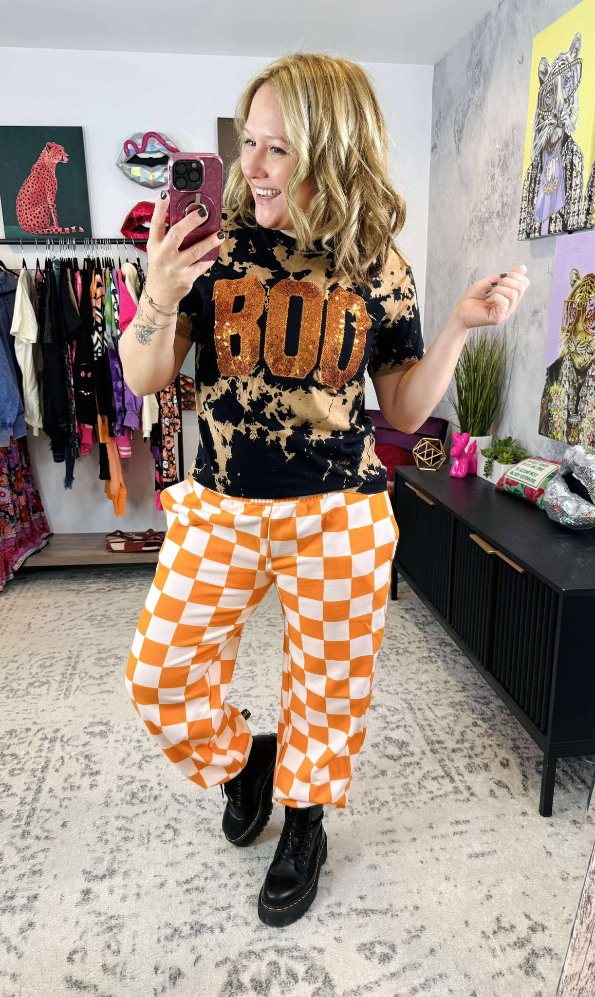 Sequin BOO Bleached Tee {S-3X}