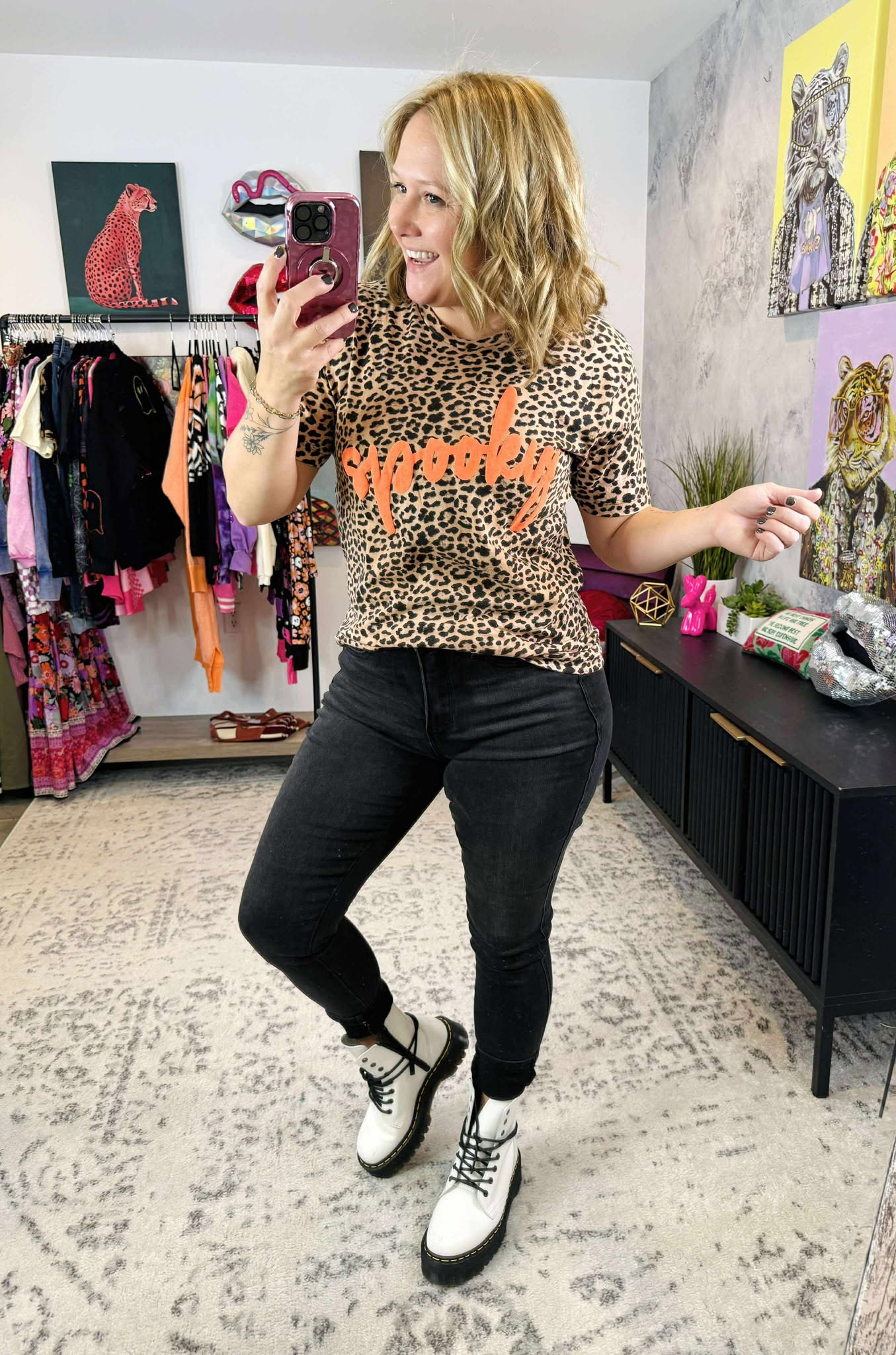 Spooky Bleached Leopard Tee {S-3X}
