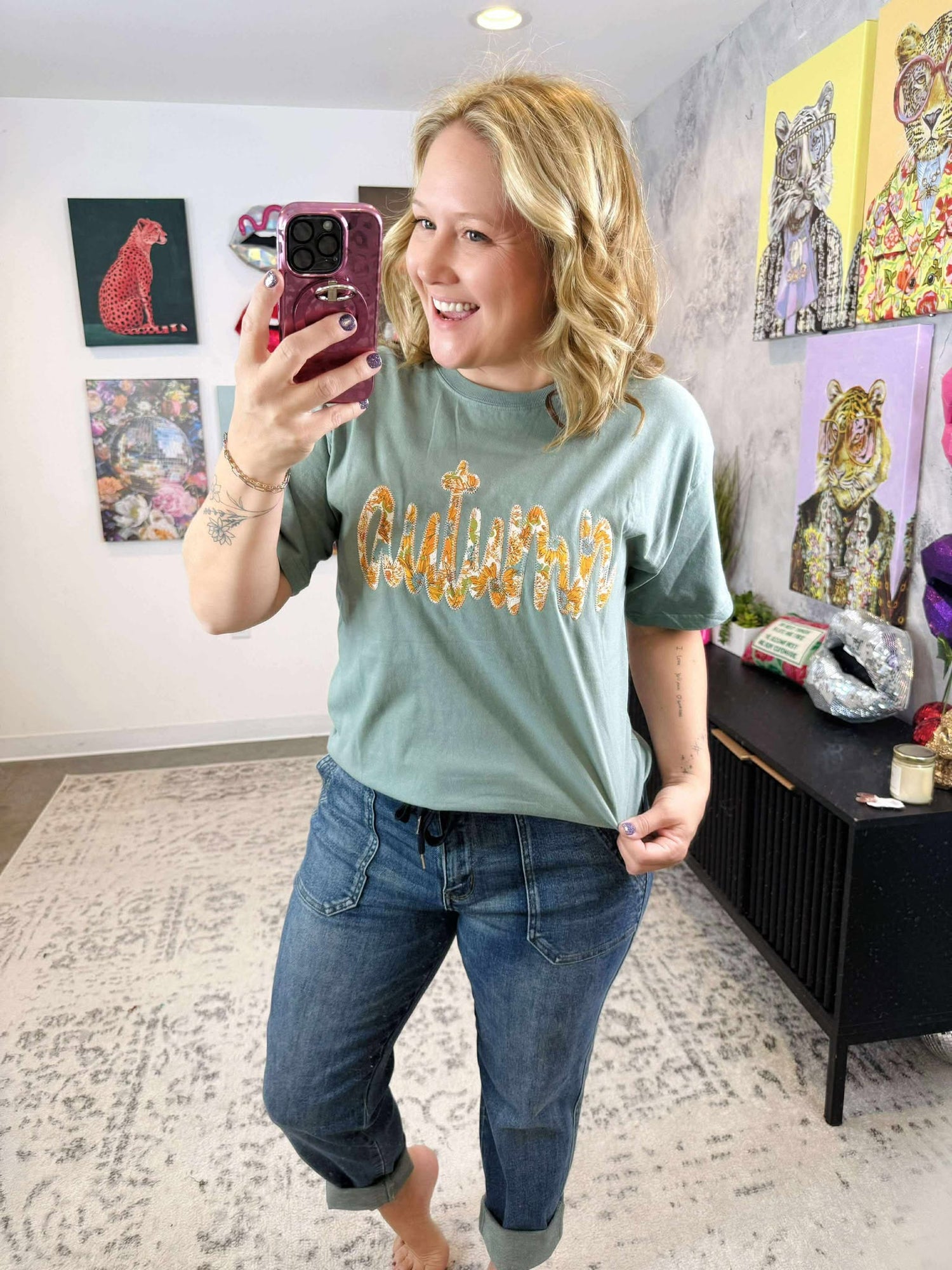 AUTUMN Embroidered Tee {S-3X}