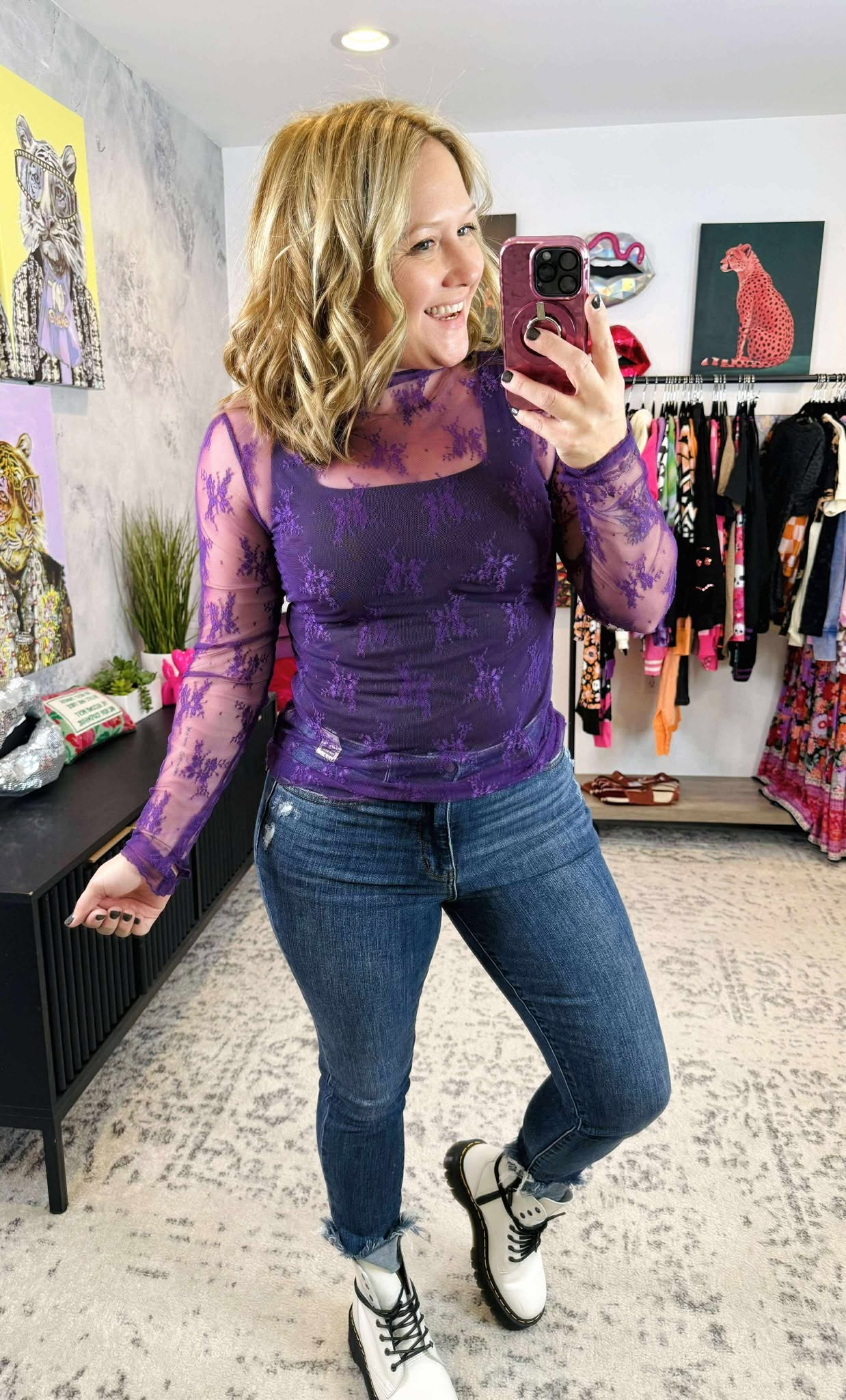 Roxy Lace Top in Purple {S-2X}