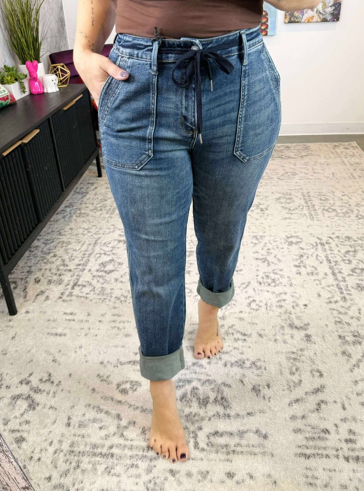 Judy Blue Cuffed Edge Joggers {Size 0-22}