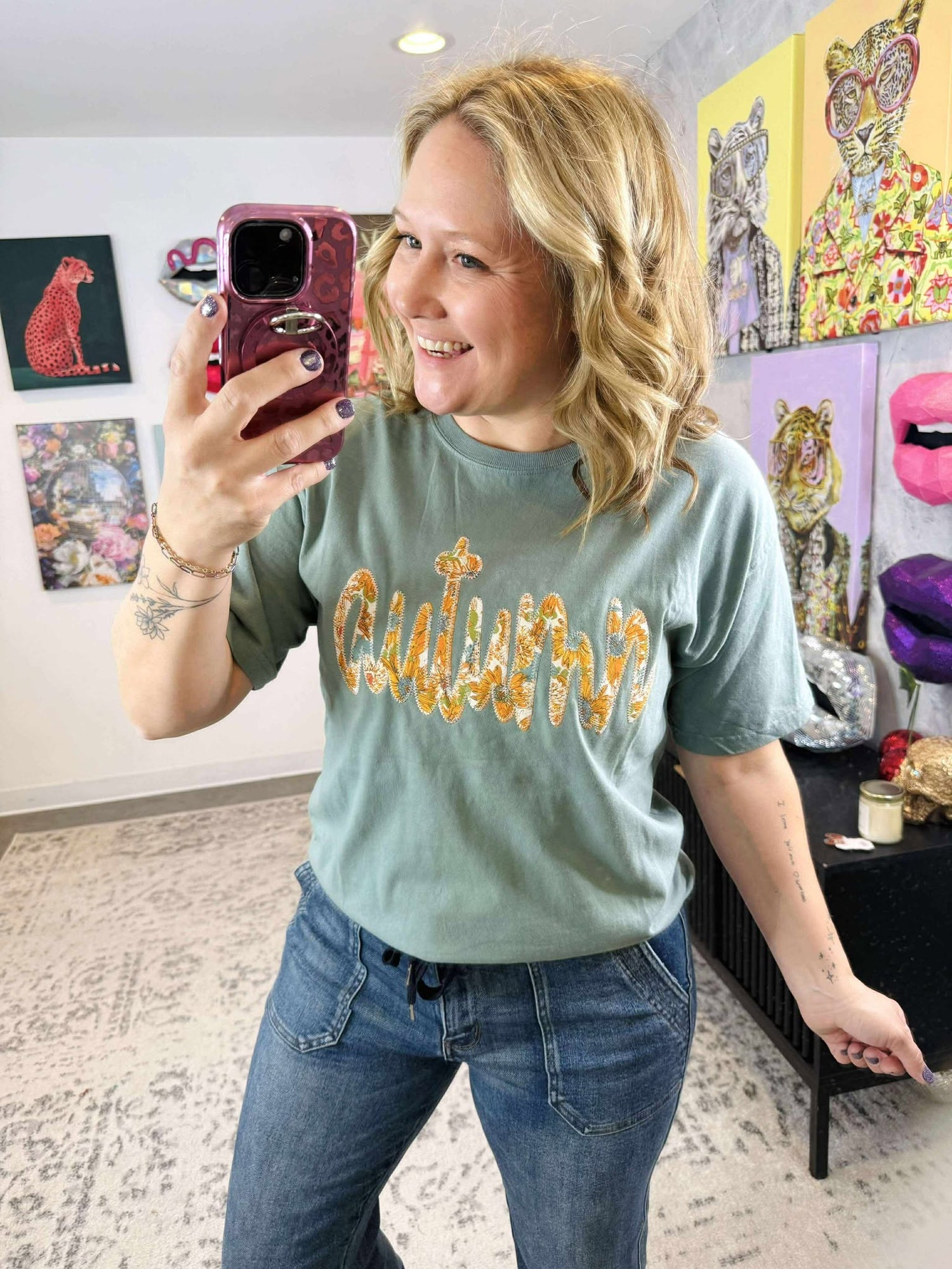 AUTUMN Embroidered Tee {S-3X}