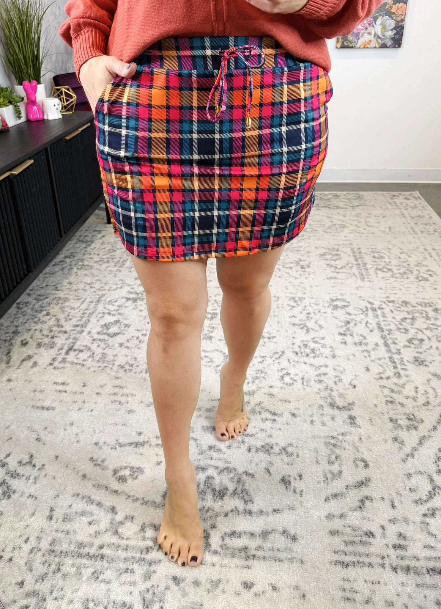 Patterned in Plaid Skort {S-3X}